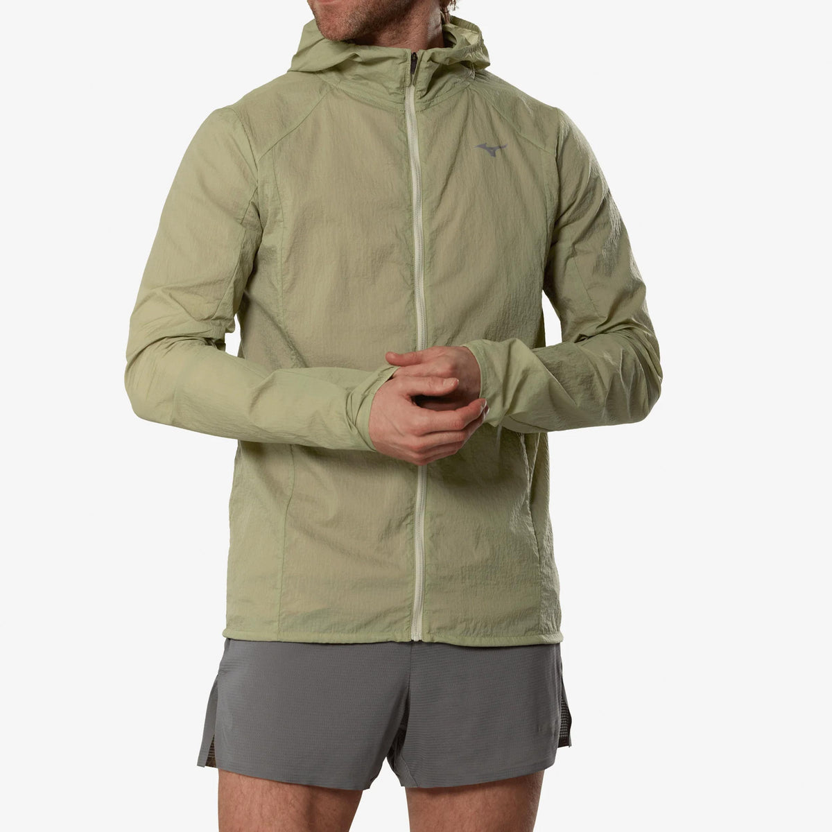 Mizuno Tech Light Hooded Laufjacke Herren - beige Mizuno Tech Light Hooded Laufjacke Herren - beige