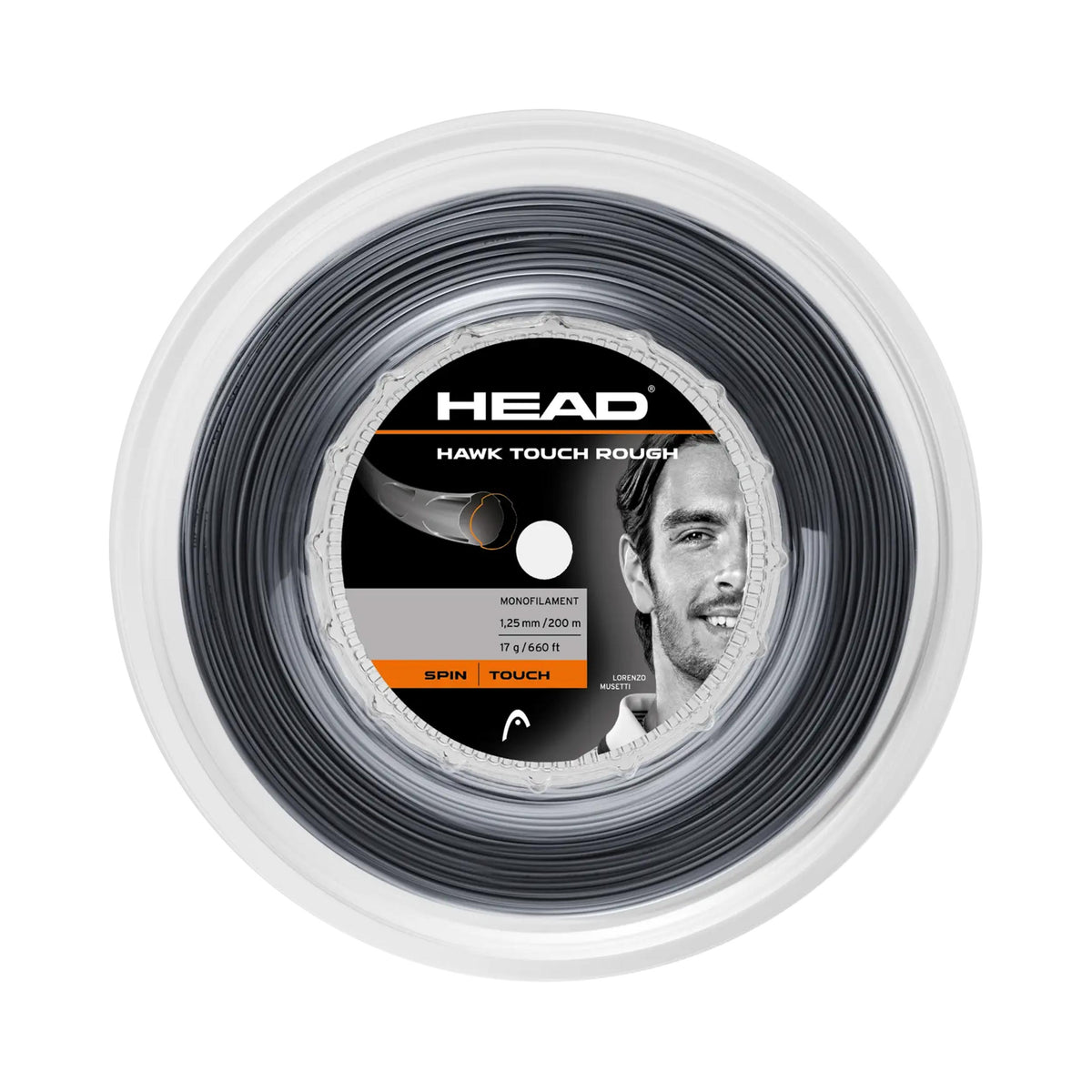 HEAD Hawk Touch Rough Saitenrolle 200m - schwarz HEAD Hawk Touch Rough Saitenrolle 200m - schwarz