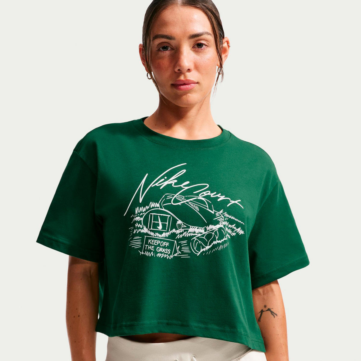 Nike Slam Crop T-Shirt Damen - dunkelgrün Nike Slam Crop T-Shirt Damen - dunkelgrün
