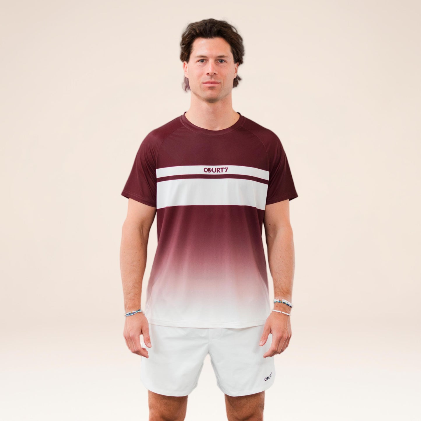 COURT7 Performance Gradient Stripe T-Shirt Herren - rot COURT7 Performance Gradient Stripe T-Shirt Herren - rot