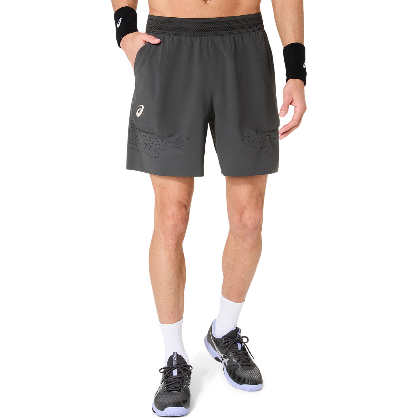 ASICS Match Laser Cut 7in Shorts Herren - dunkelgrau, dunkelblau ASICS Match Laser Cut 7in Shorts Herren - dunkelgrau, dunkelblau