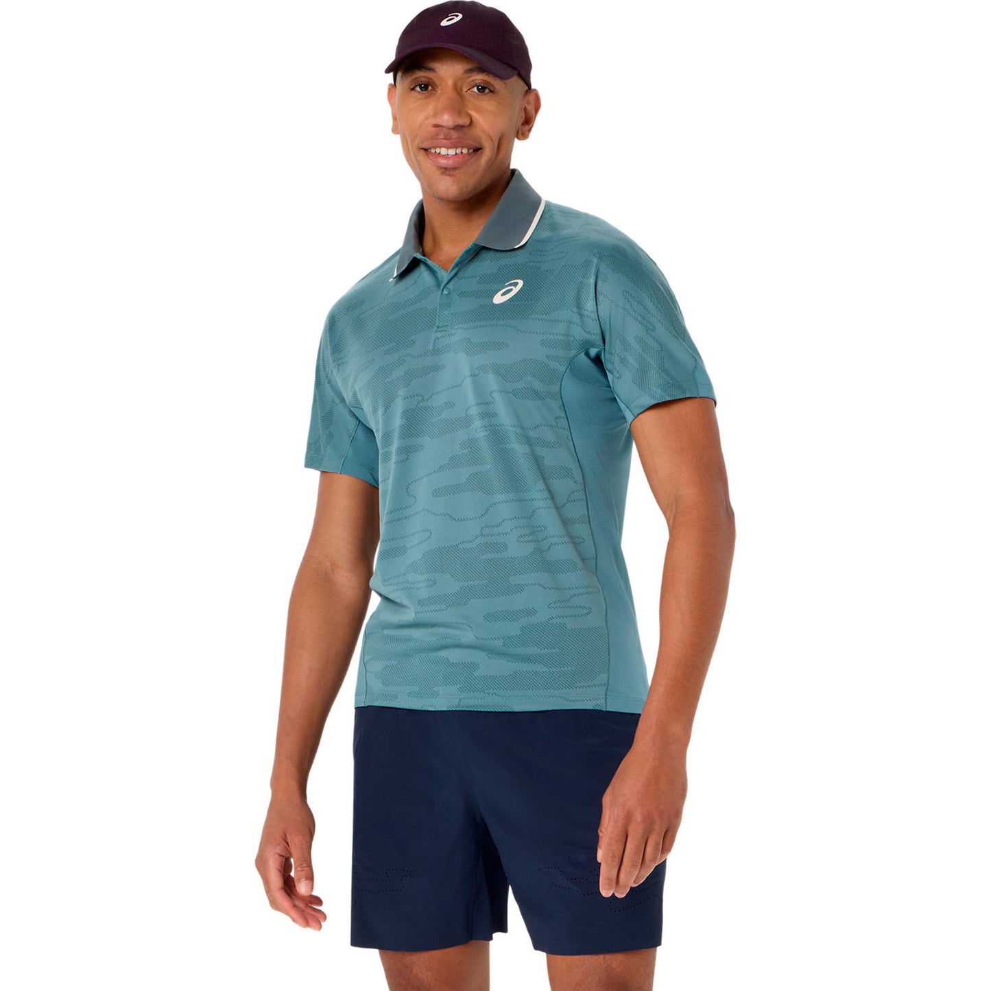 ASICS Match Jacquard Polo Herren - petrol, grau ASICS Match Jacquard Polo Herren - petrol, grau
