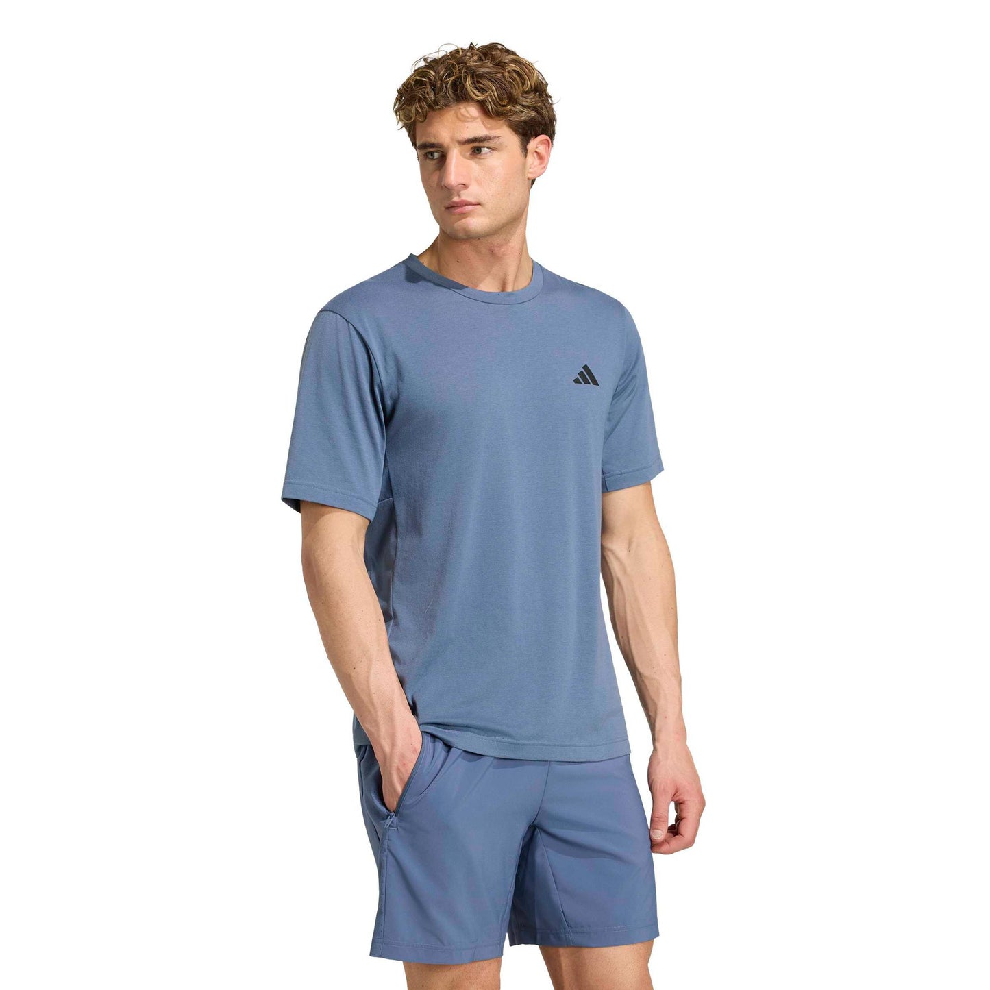adidas Essentials T-Shirt Herren - blaugrau adidas Essentials T-Shirt Herren - blaugrau