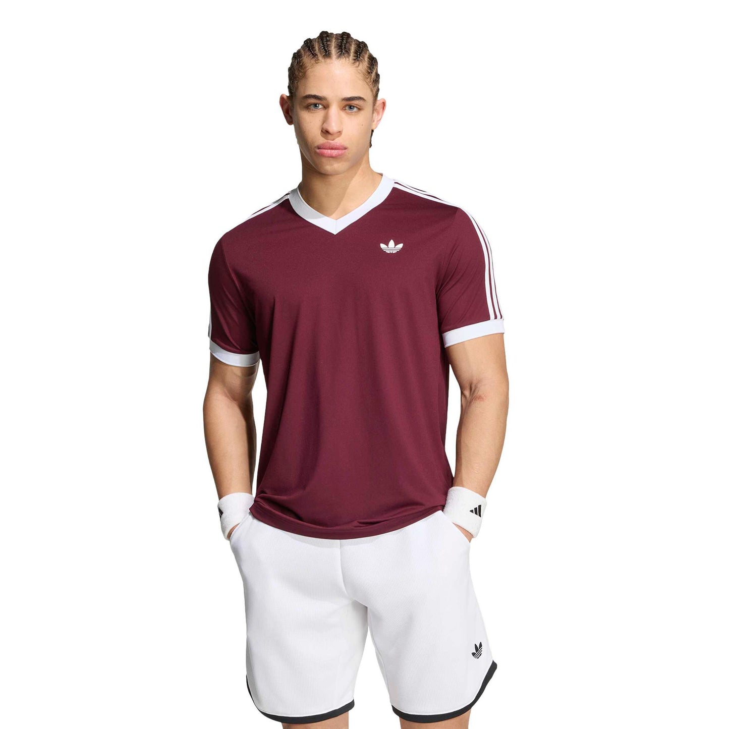 adidas Classics T-Shirt Herren - weinrot, weiß adidas Classics T-Shirt Herren - weinrot, weiß