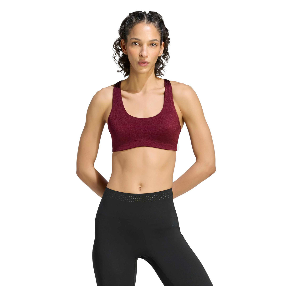 adidas Optime Medium Support Sport-BH Damen - weinrot adidas Optime Medium Support Sport-BH Damen - weinrot