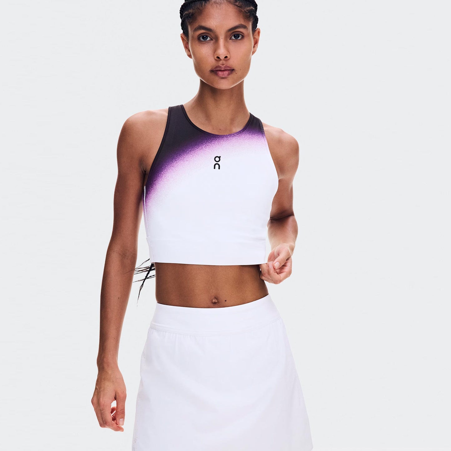 On Court Crop Swing Tank-Top Damen - weiß, berry On Court Crop Swing Tank-Top Damen - weiß, berry