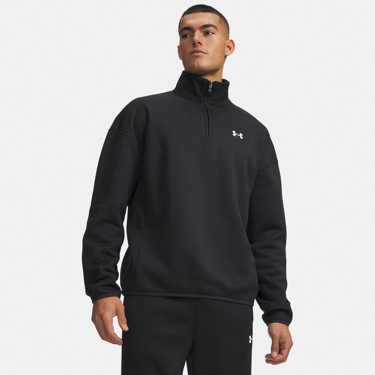 Under Armour Armour Fleece 1/4 Zip Longsleeve Herren - schwarz, weiß Under Armour Armour Fleece 1/4 Zip Longsleeve Herren - schwarz, weiß