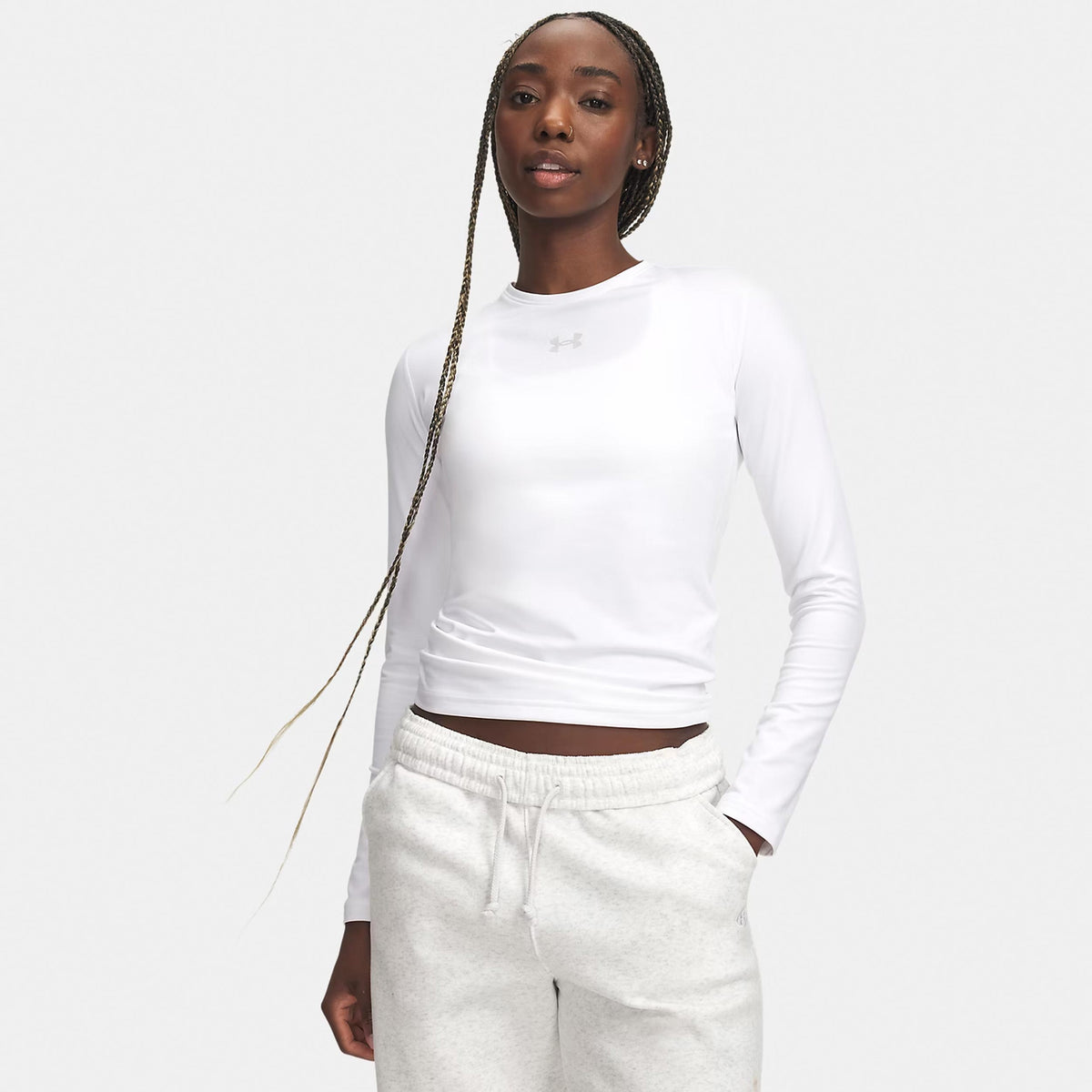 Under Armour ColdGear Crew Longsleeve Damen - weiß, hellgrau Under Armour ColdGear Crew Longsleeve Damen - weiß, hellgrau