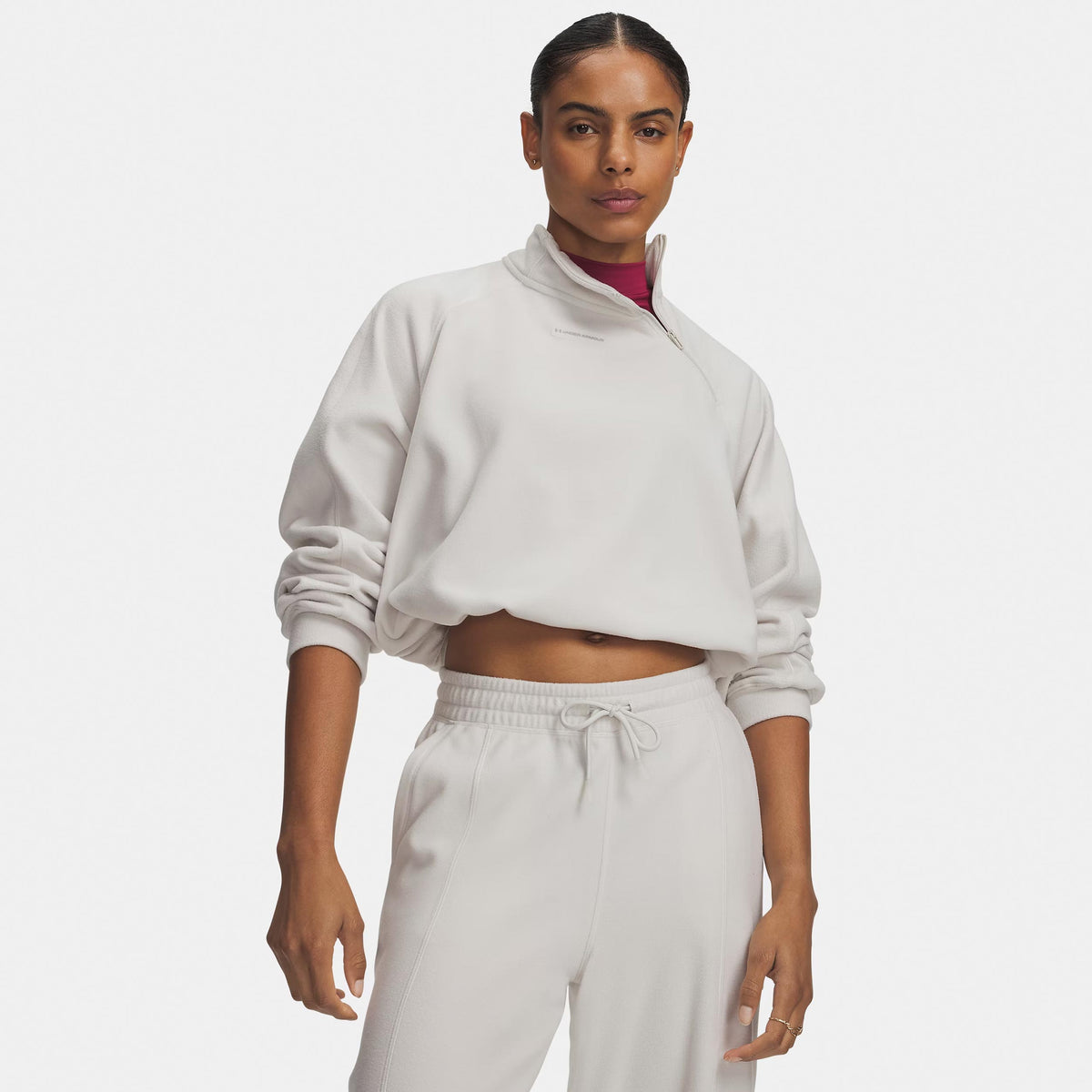 Under Armour Performance Fleece 1/4 Zip Sweatshirt Damen - weiß, weiß Under Armour Performance Fleece 1/4 Zip Sweatshirt Damen - weiß, weiß