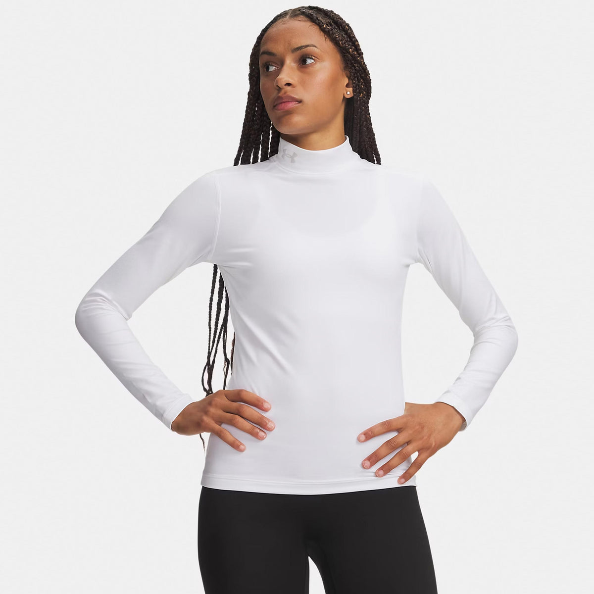 Under Armour ColdGear Mock Longsleeve Damen - weiß, hellgrau Under Armour ColdGear Mock Longsleeve Damen - weiß, hellgrau