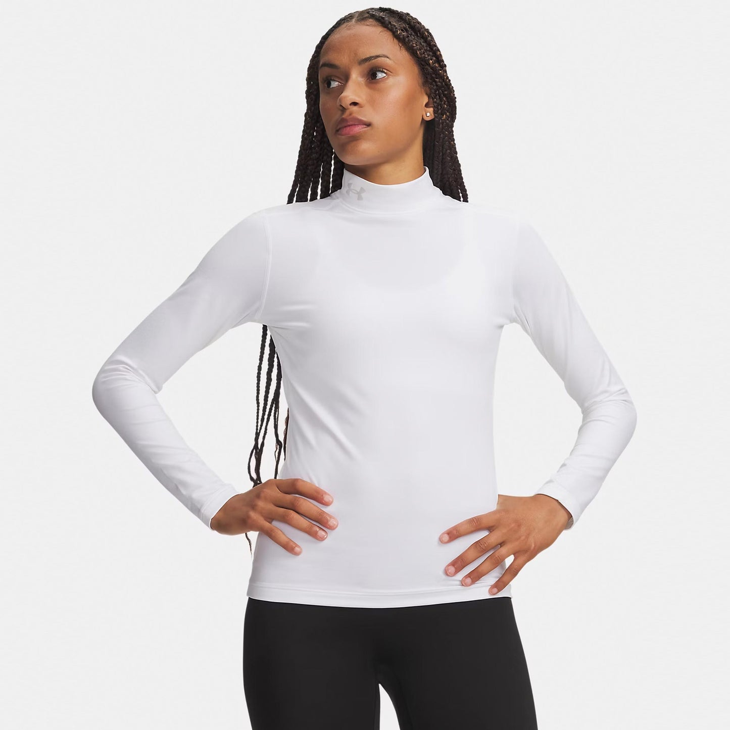 Under Armour ColdGear Mock Longsleeve Damen - weiß, hellgrau Under Armour ColdGear Mock Longsleeve Damen - weiß, hellgrau