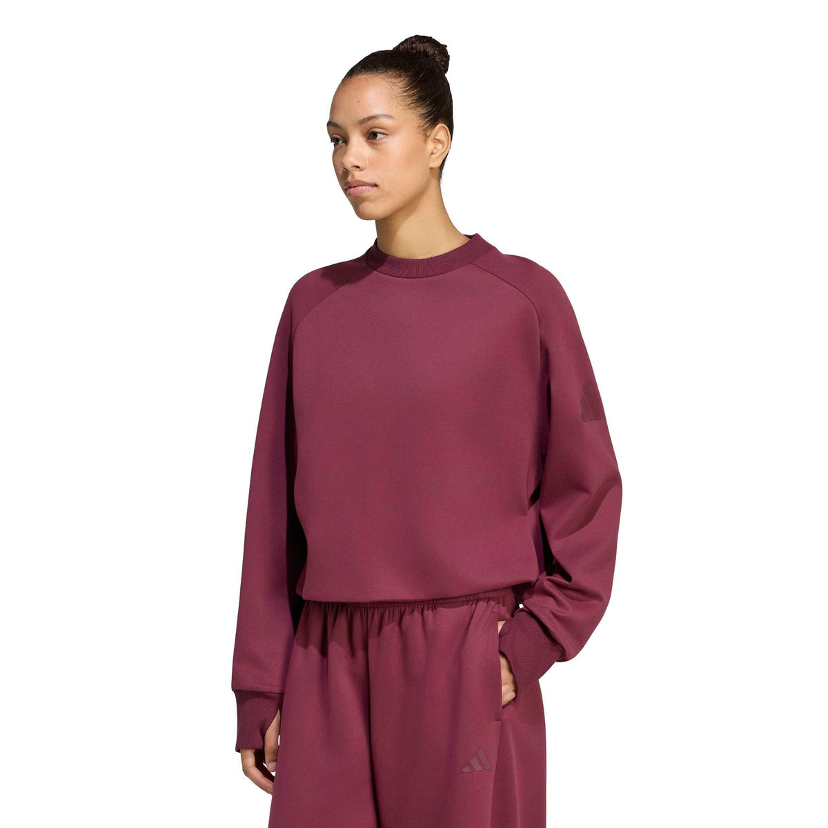 adidas Soft Lux Winter Knit Sweatshirt Damen - weinrot adidas Soft Lux Winter Knit Sweatshirt Damen - weinrot