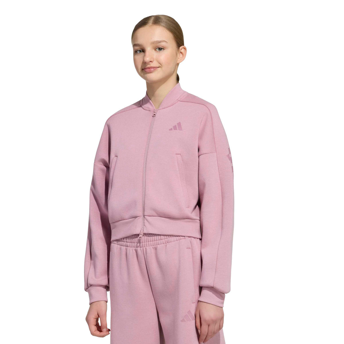 adidas 3Stripes Sweatjacke Mädchen - altrosa adidas 3Stripes Sweatjacke Mädchen - altrosa