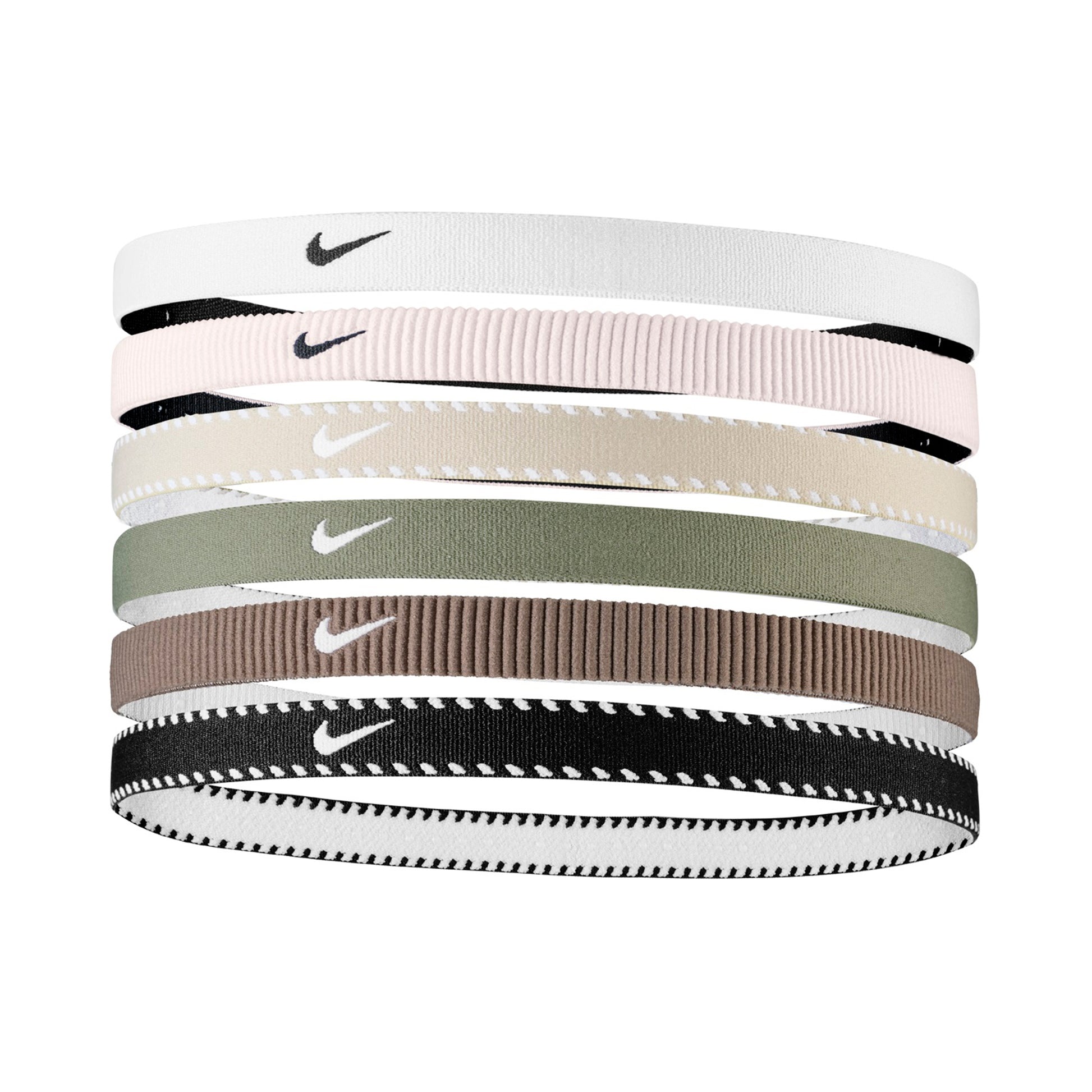 Nike Nike Flex Classic Haarband 6er Pack-Weiß,Dunkelblau
