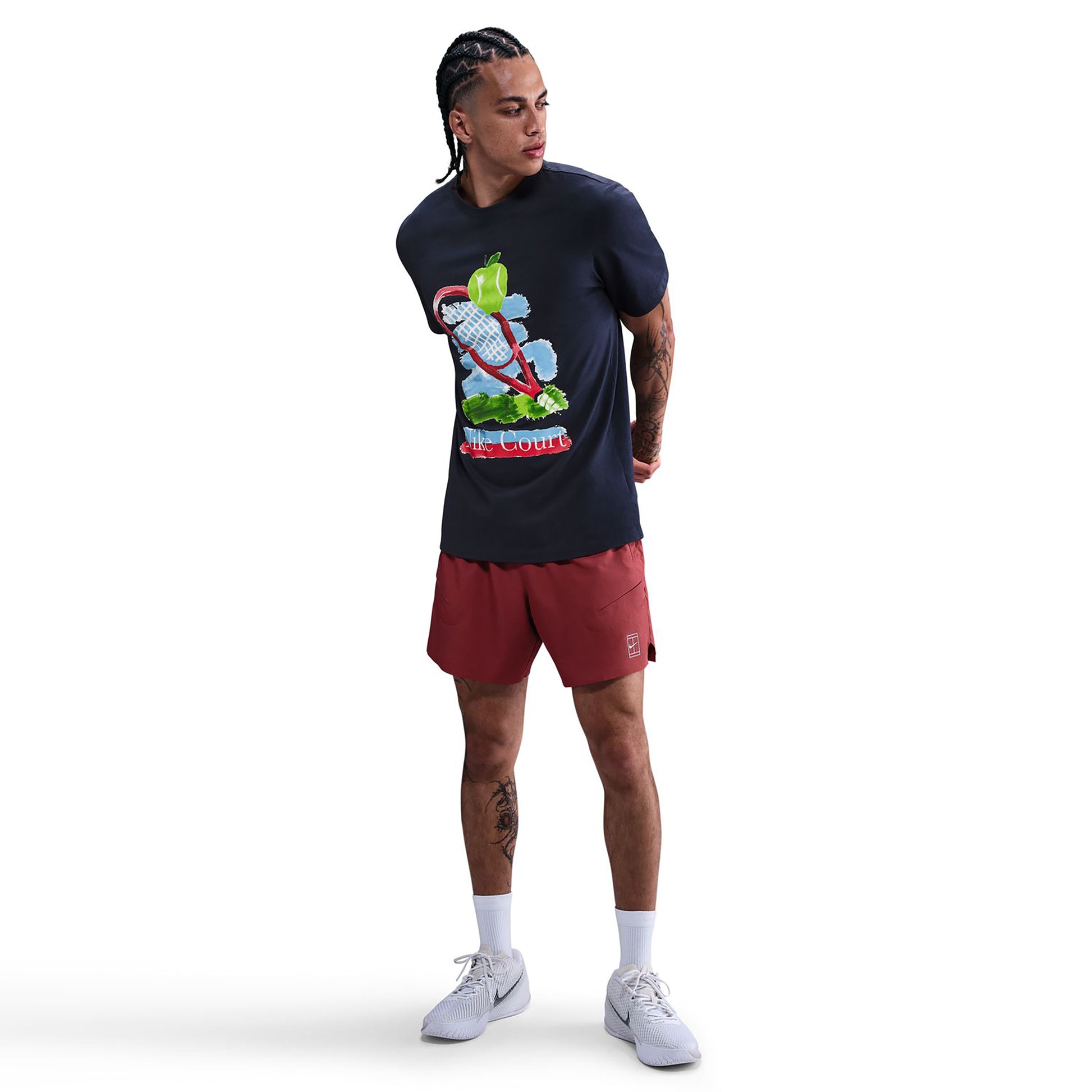 Nike Court T-Shirt Herren-Dunkelblau,Mehrfarbig