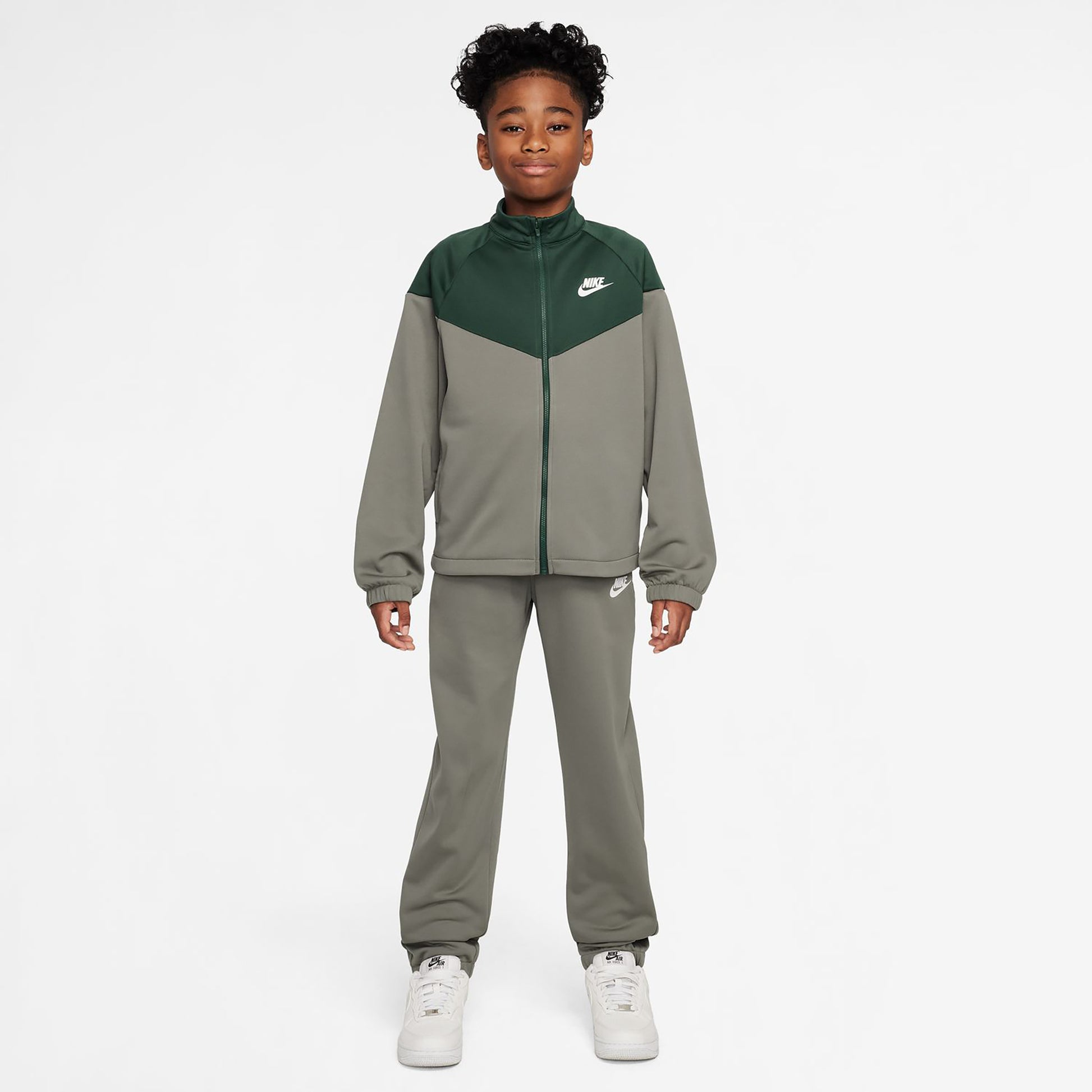 Nike Dri-Fit Full-Zip Trainingsanzug Kinder-Oliv,Grün