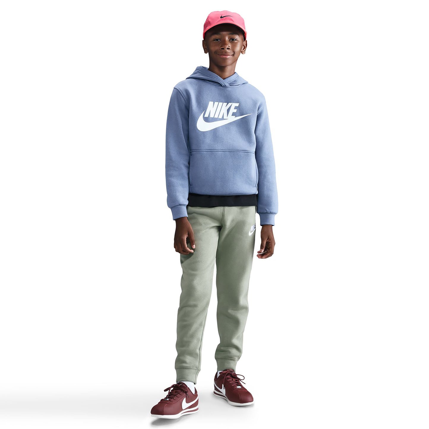 Nike Club Fleece Hoody Kinder-blaugrau,weiß