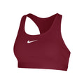 Swoosh Medium Sport-BH Damen - dunkelrot, weiß