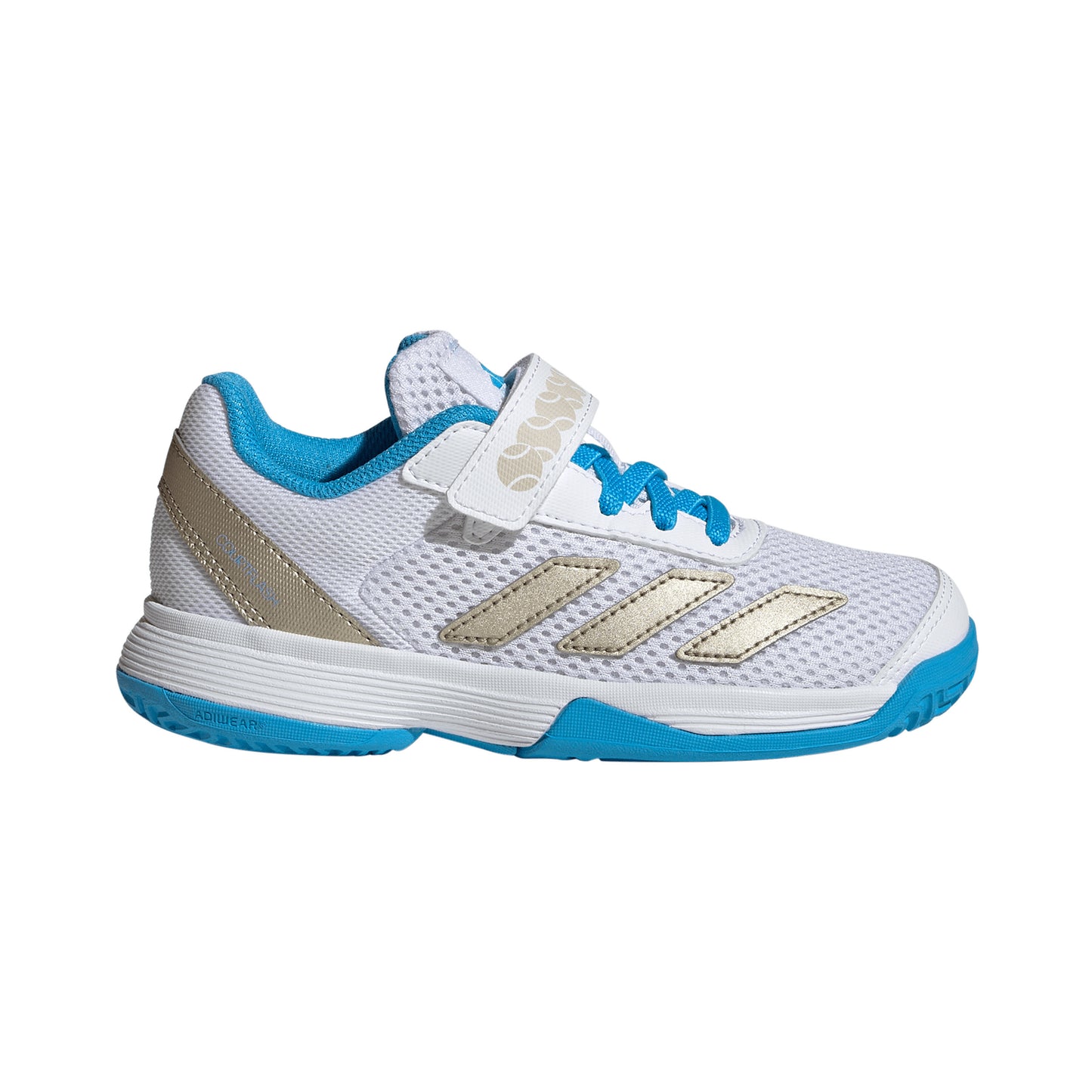 adidas Courtflash CF Sandplatzschuh Kinder - weiß, silber