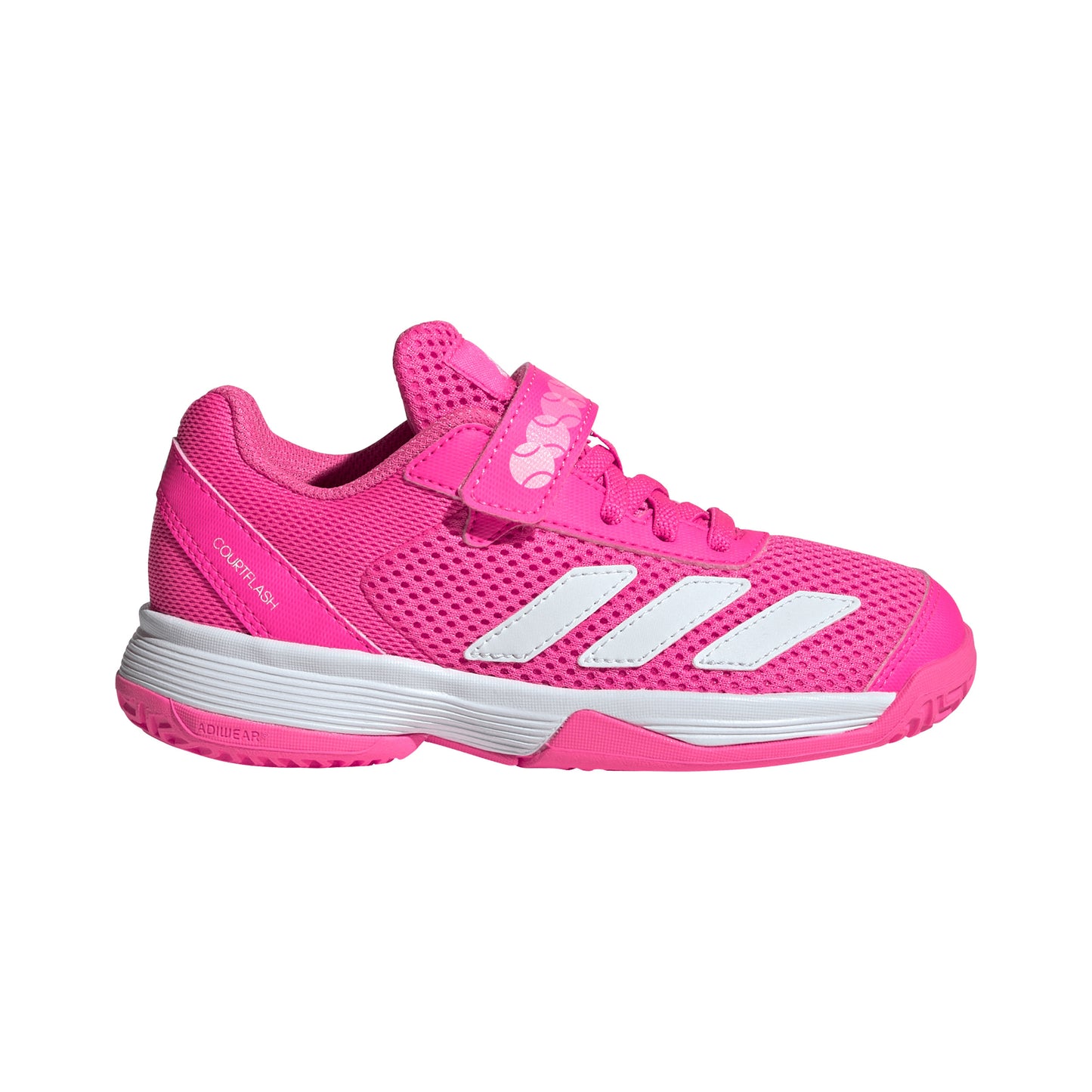 adidas Courtflash CF Sandplatzschuh Kinder - pink, weiß