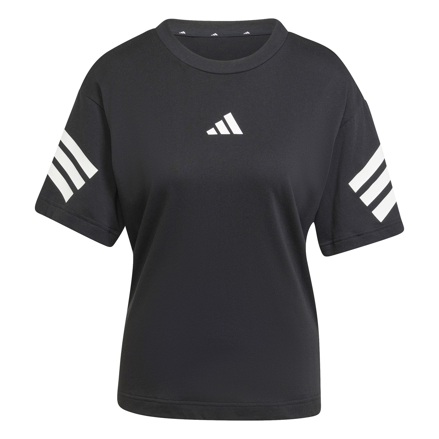 adidas Future Icon 3Stripes T-Shirt Damen-Schwarz,Weiß