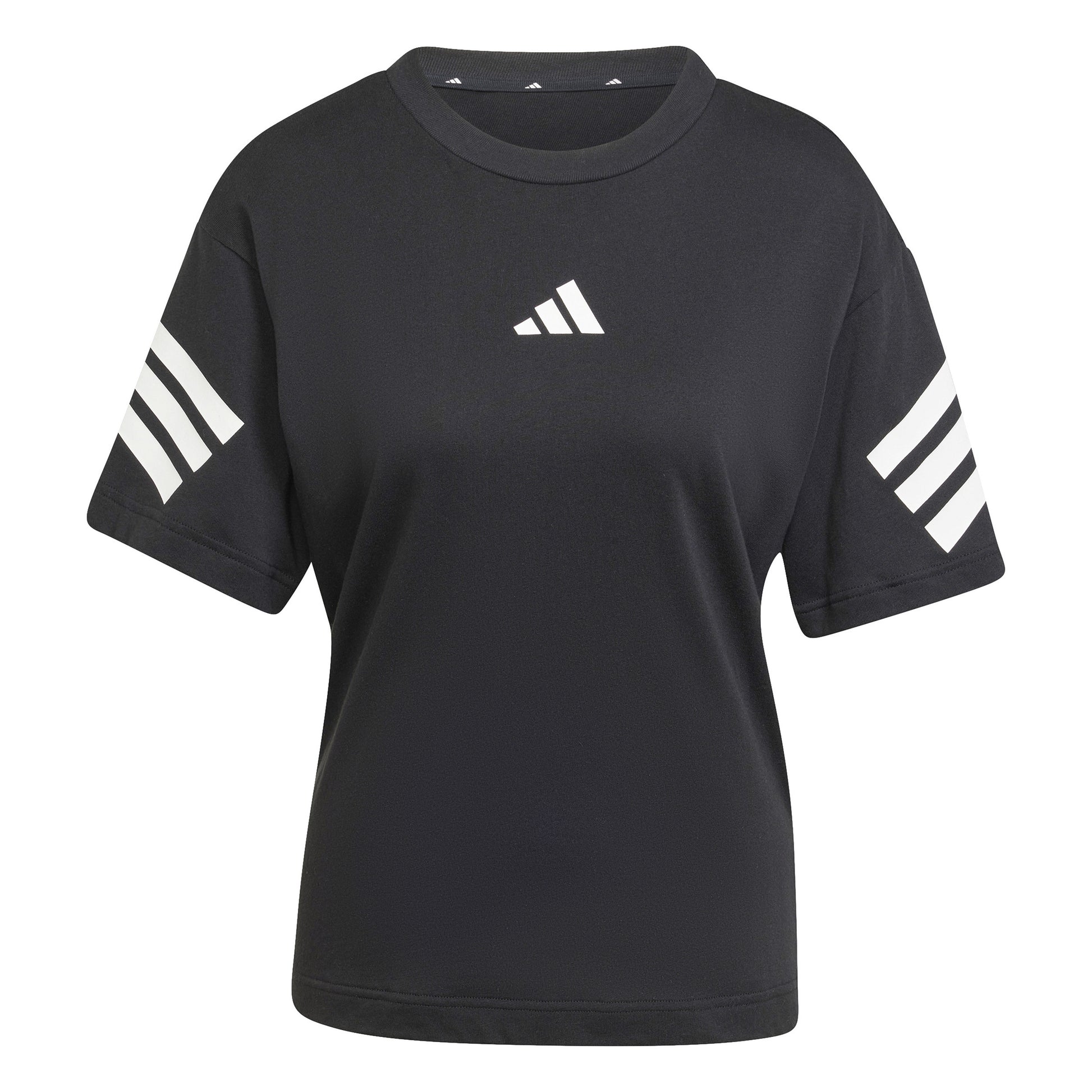 adidas Future Icon 3Stripes T-Shirt Damen-Schwarz,Weiß