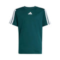 Training Essentials 3 Stripes T-Shirt - dunkelgrün, weiß