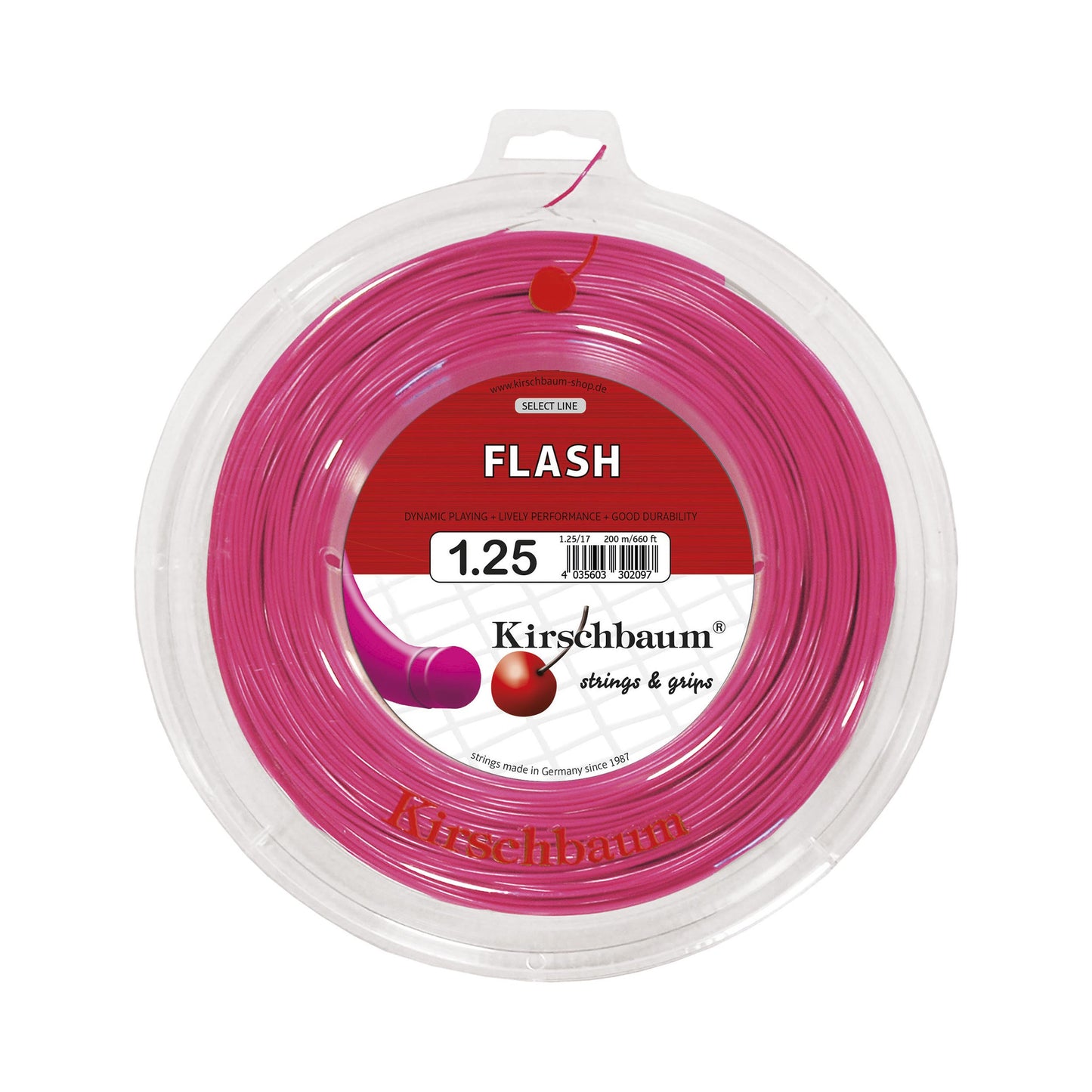 Kirschbaum Flash Saitenrolle 200m-Pink