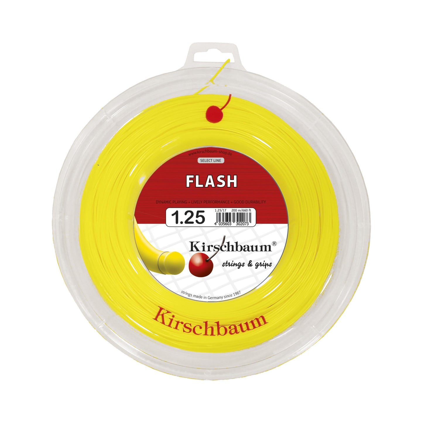 Kirschbaum Flash Saitenrolle 200m-Gelb