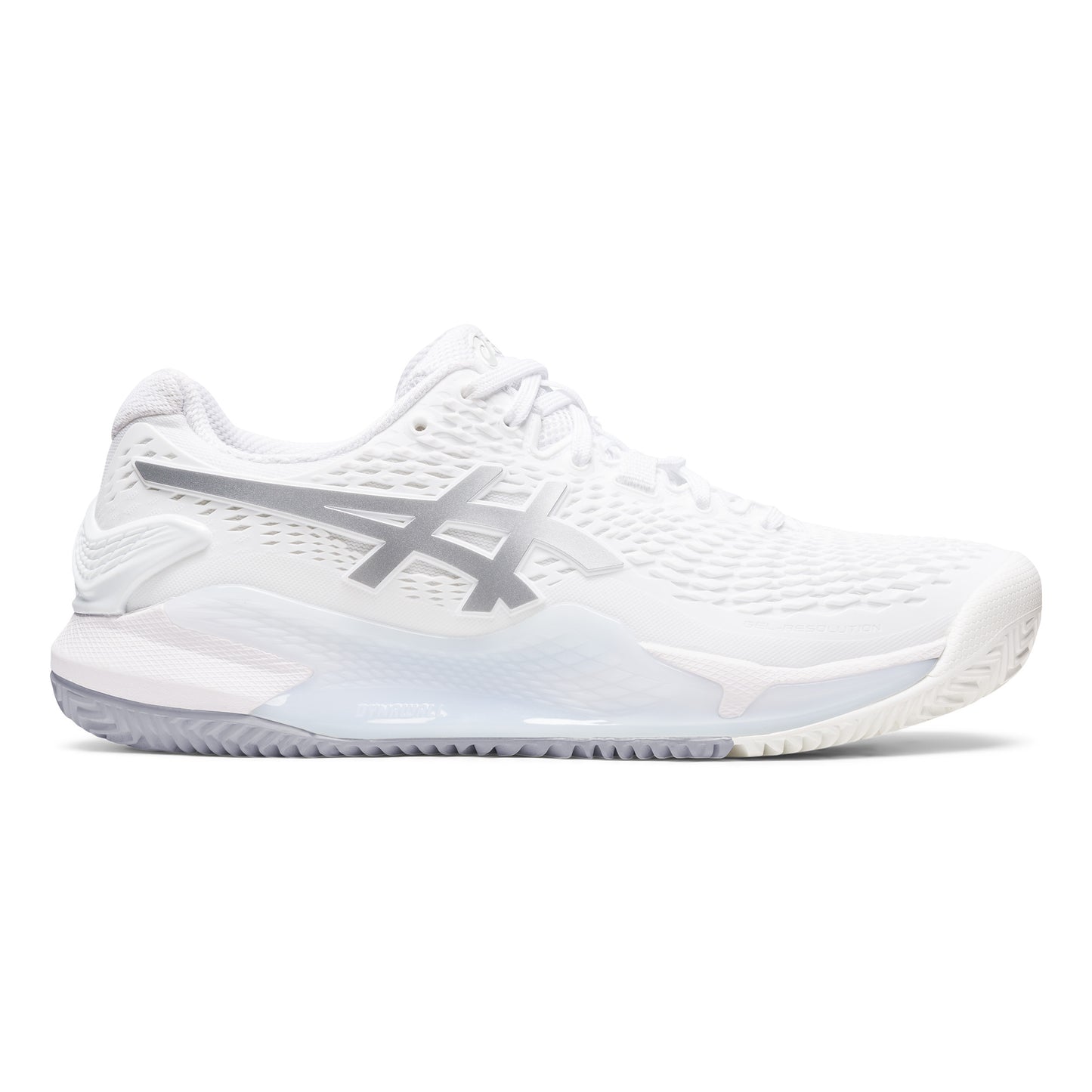 ASICS Gel-Resolution 9 Sandplatzschuh Damen - weiß, silber