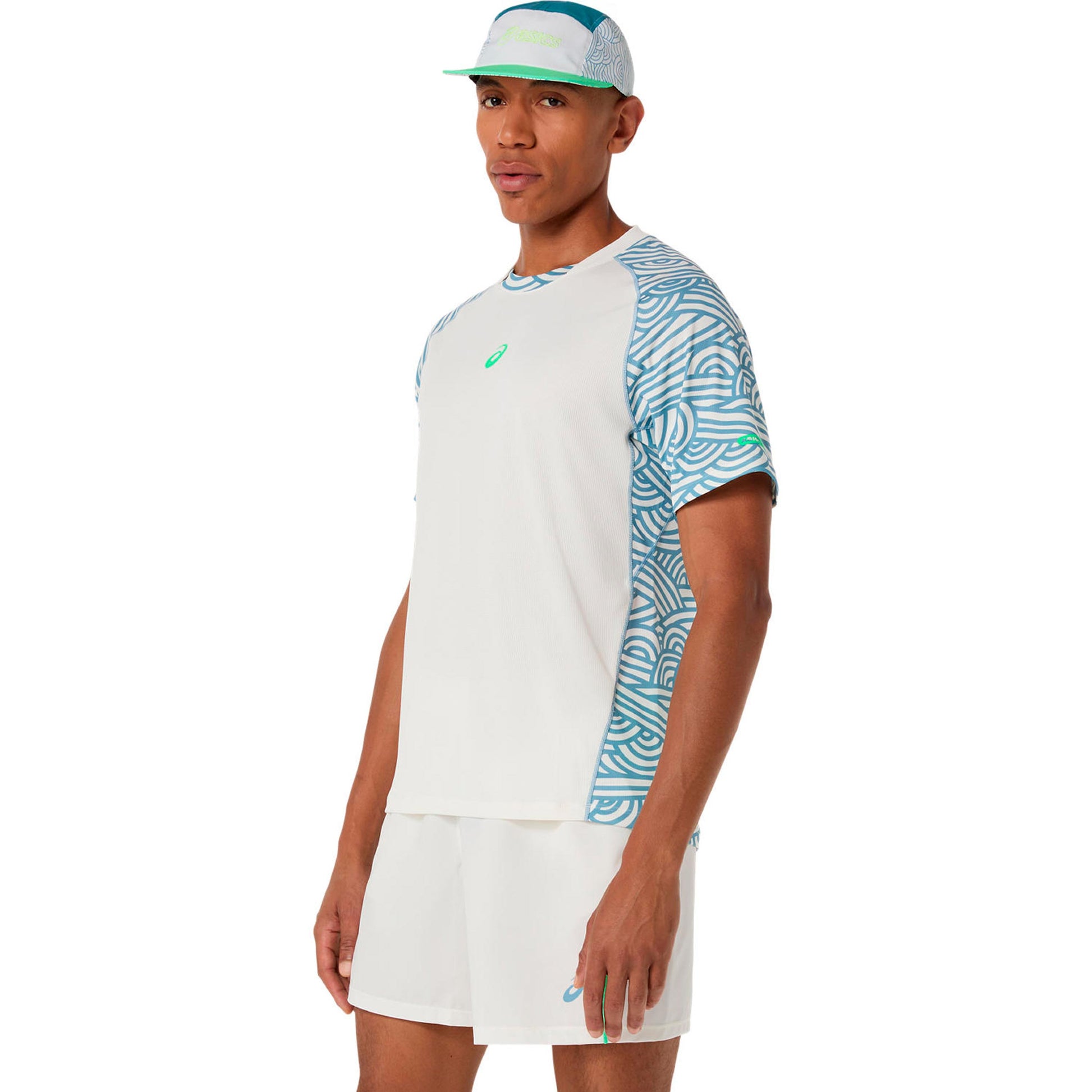 ASICS Court T-Shirt Herren - creme, blaugrau