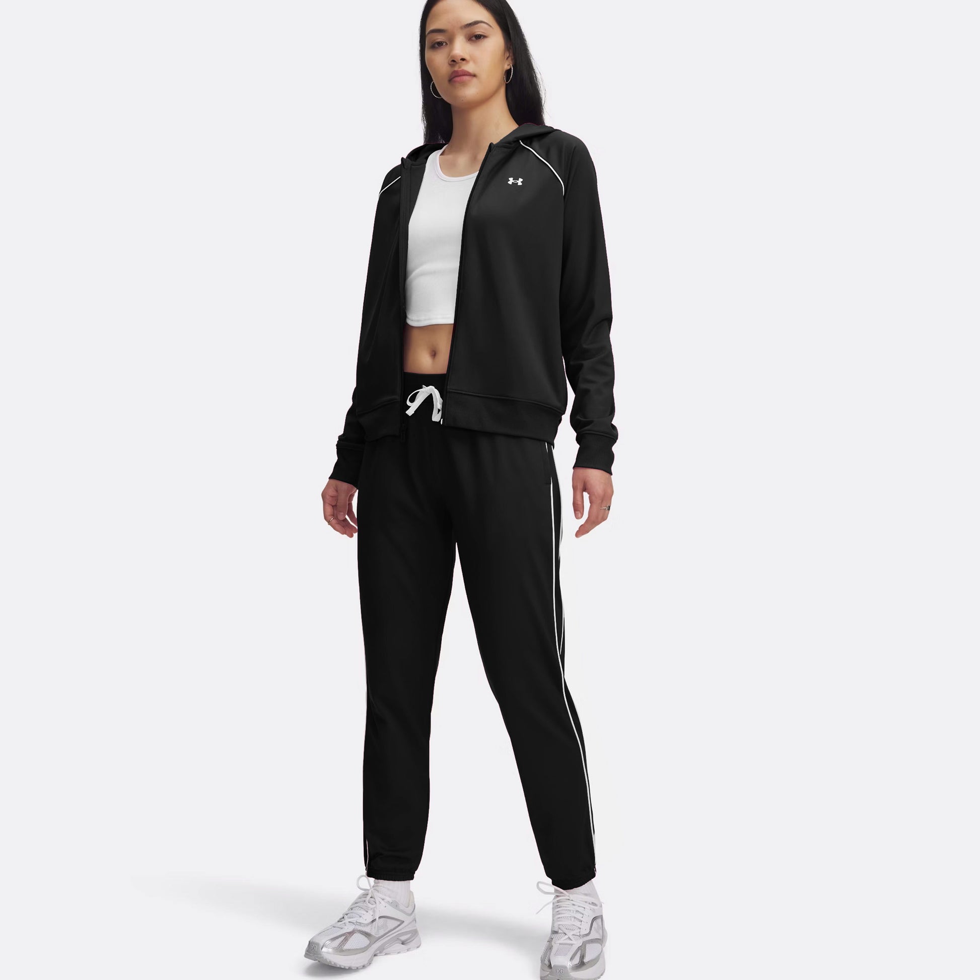 Under Armour Rival Tricot Trainingsanzug Damen-Schwarz