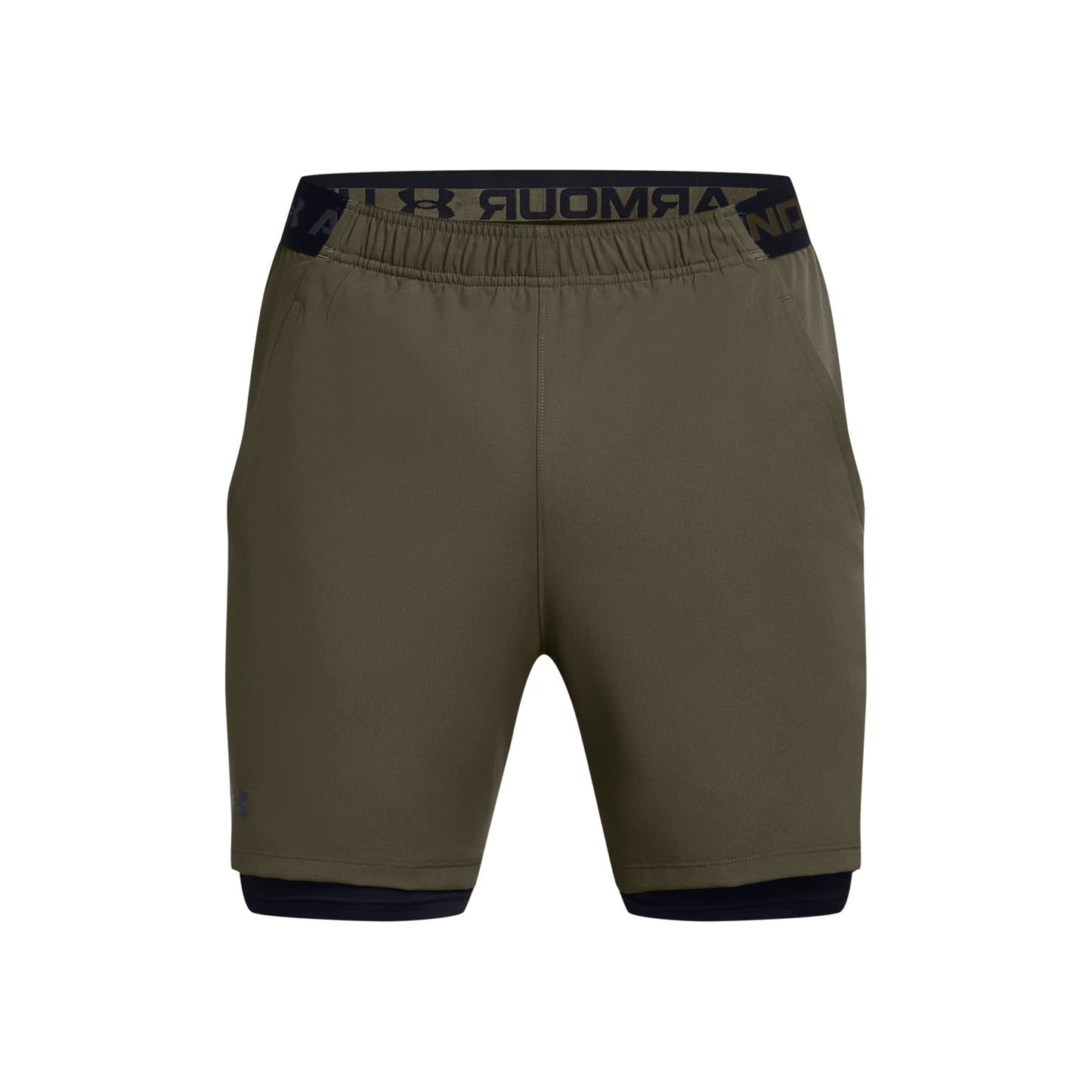 Under Armour Vanish Woven 2in1 Shorts Herren - oliv, schwarz