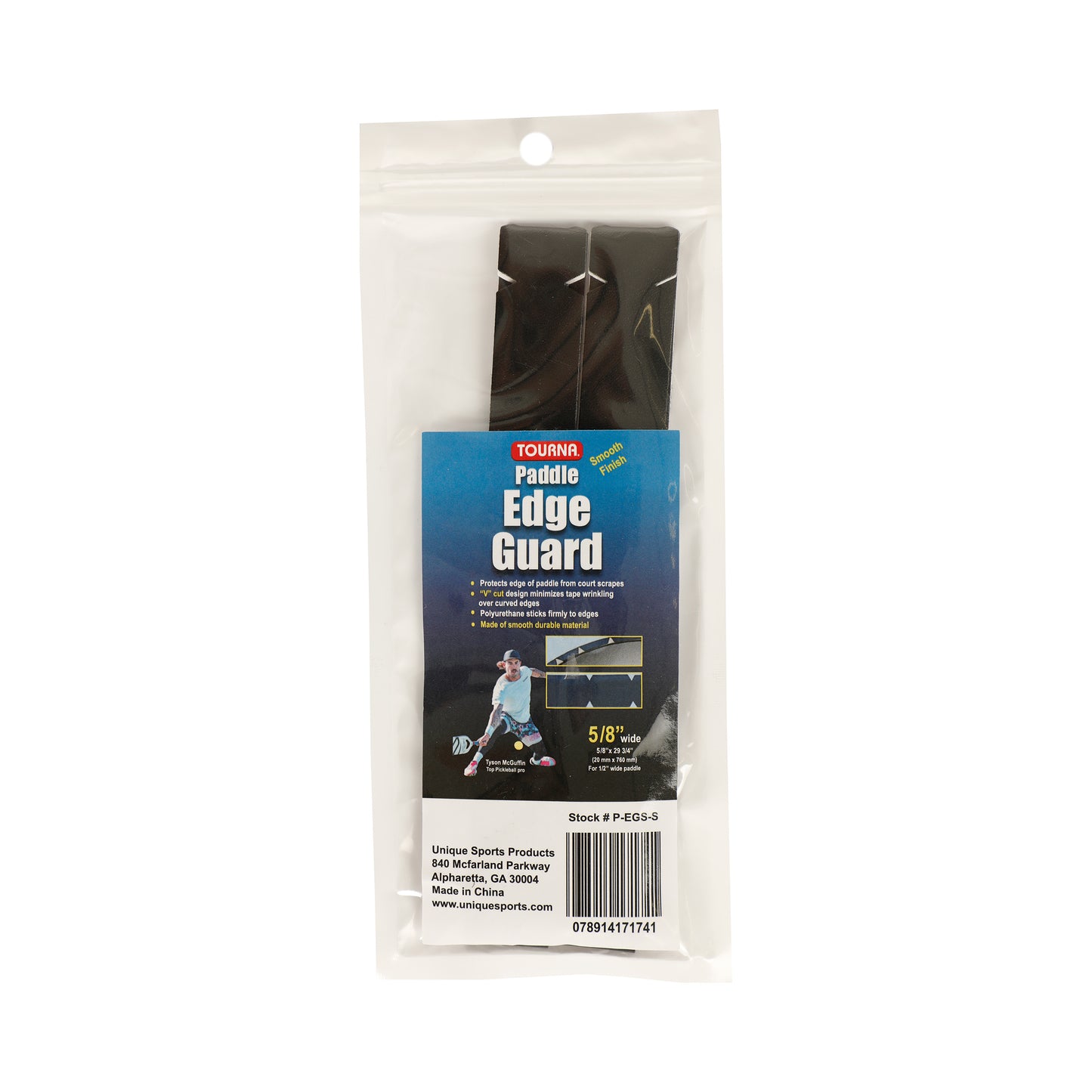 Tourna Padel Edge Guard 15mm Pickleball Rahmenschutzband-Schwarz