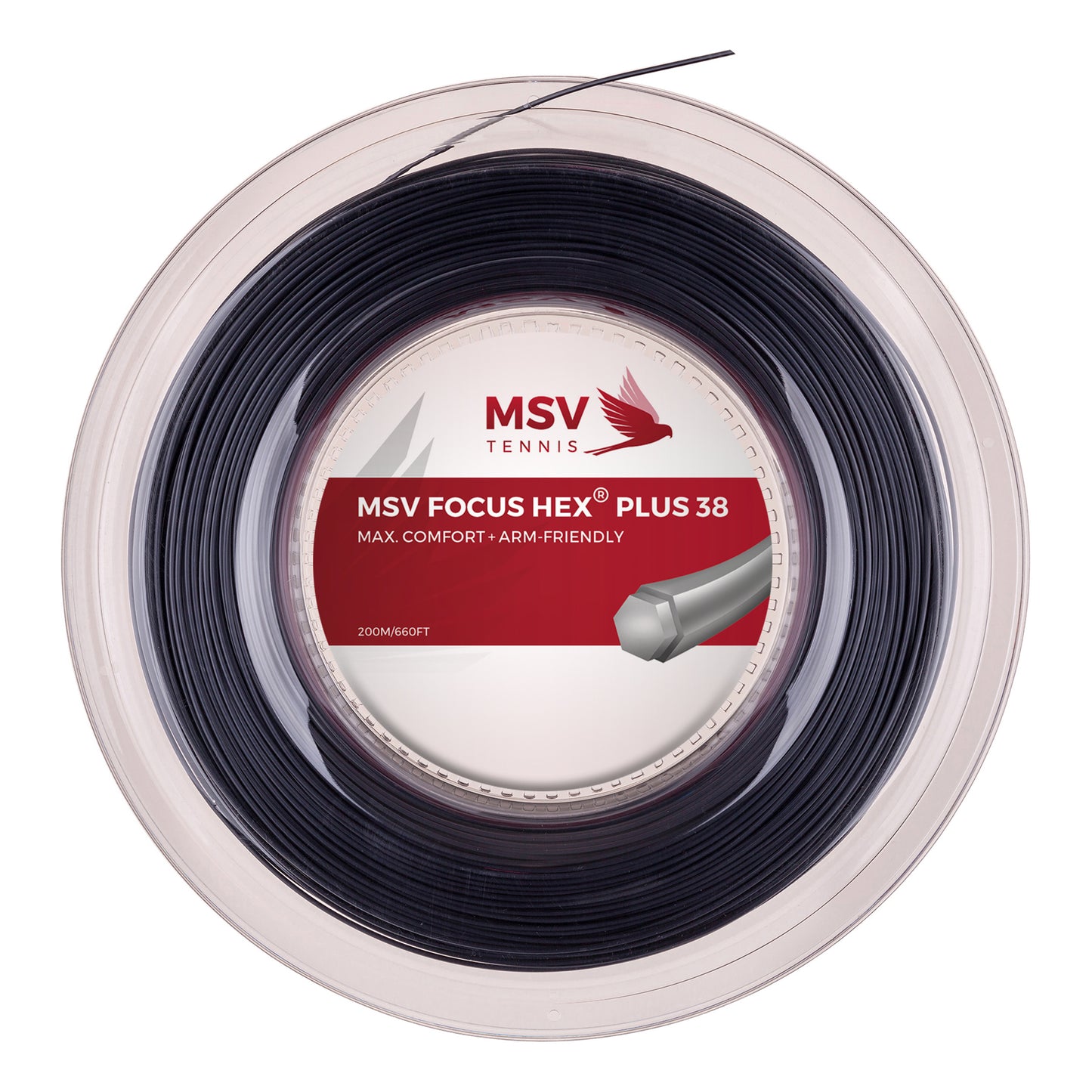 MSV Focus-HEX Plus 38 Saitenrolle 200m-Schwarz