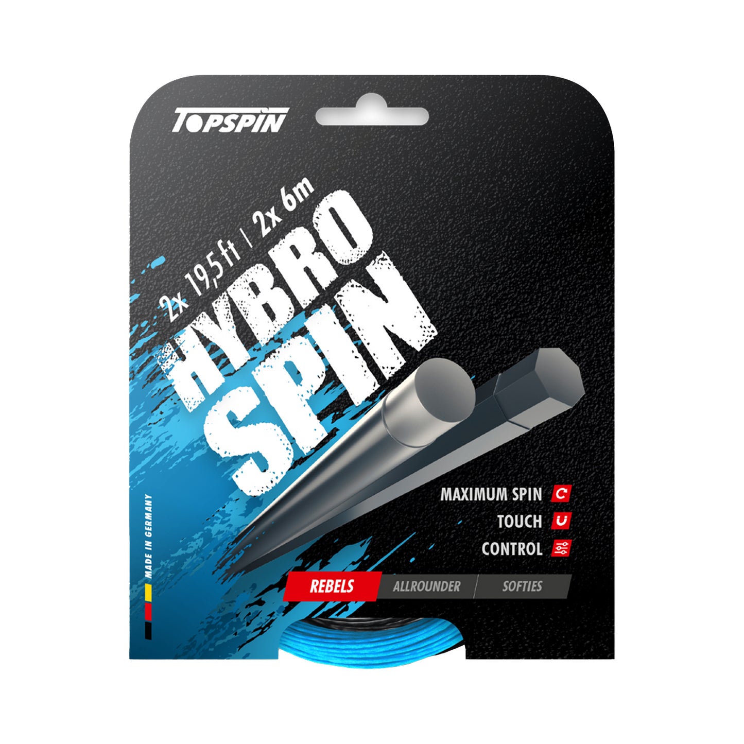 Topspin Hybro Spin 2 X 6m Saitenset-Hellblau