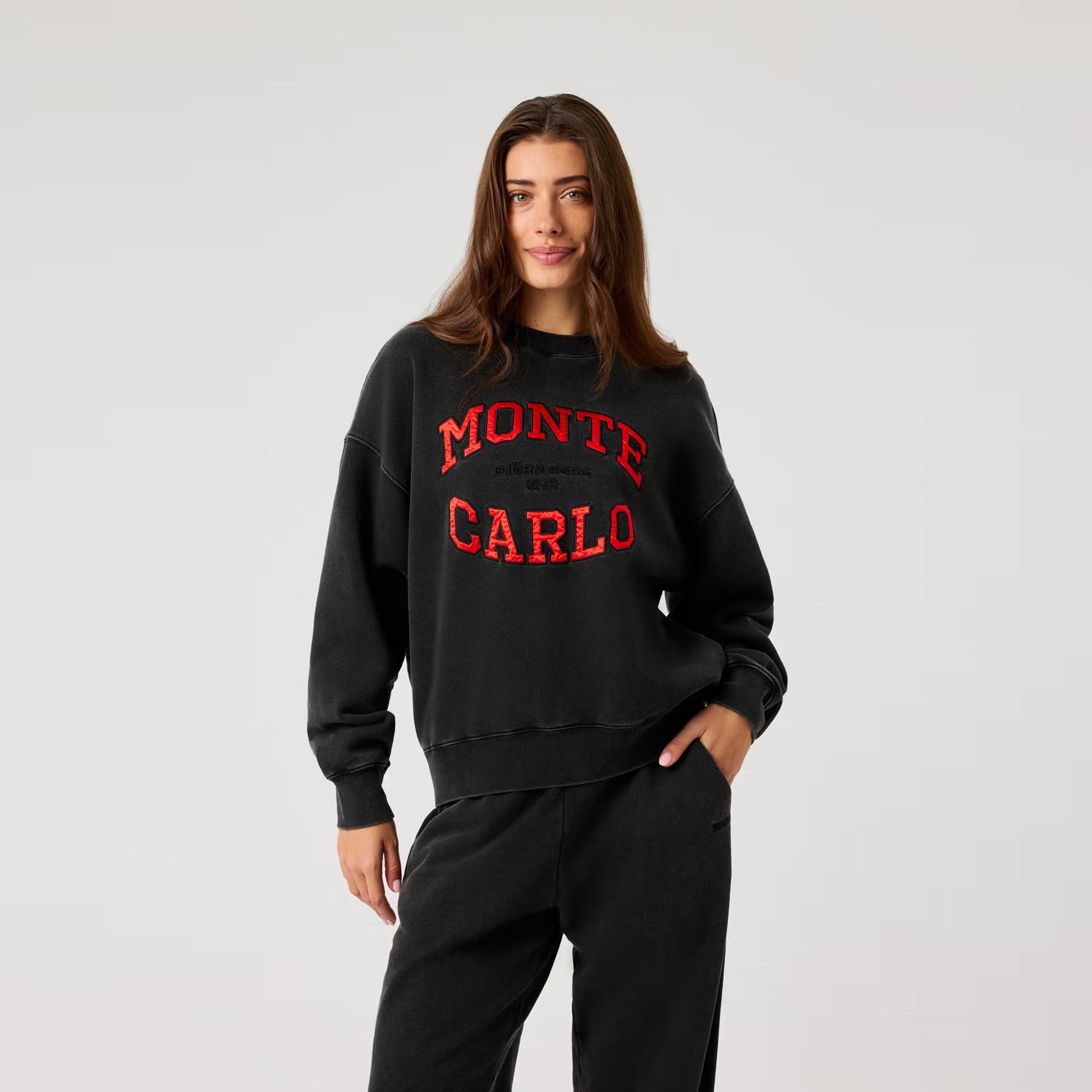 Björn Borg Studio Oversized Sweatshirt Damen - schwarz, rot
