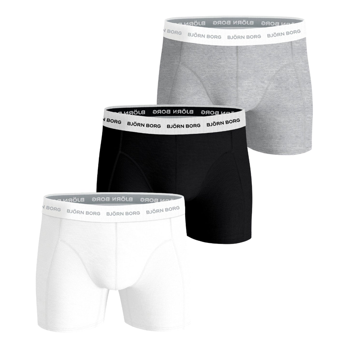 Björn Borg Cotton Stretch Boxer Short 3er Pack Herren - schwarz, mehrfarbig