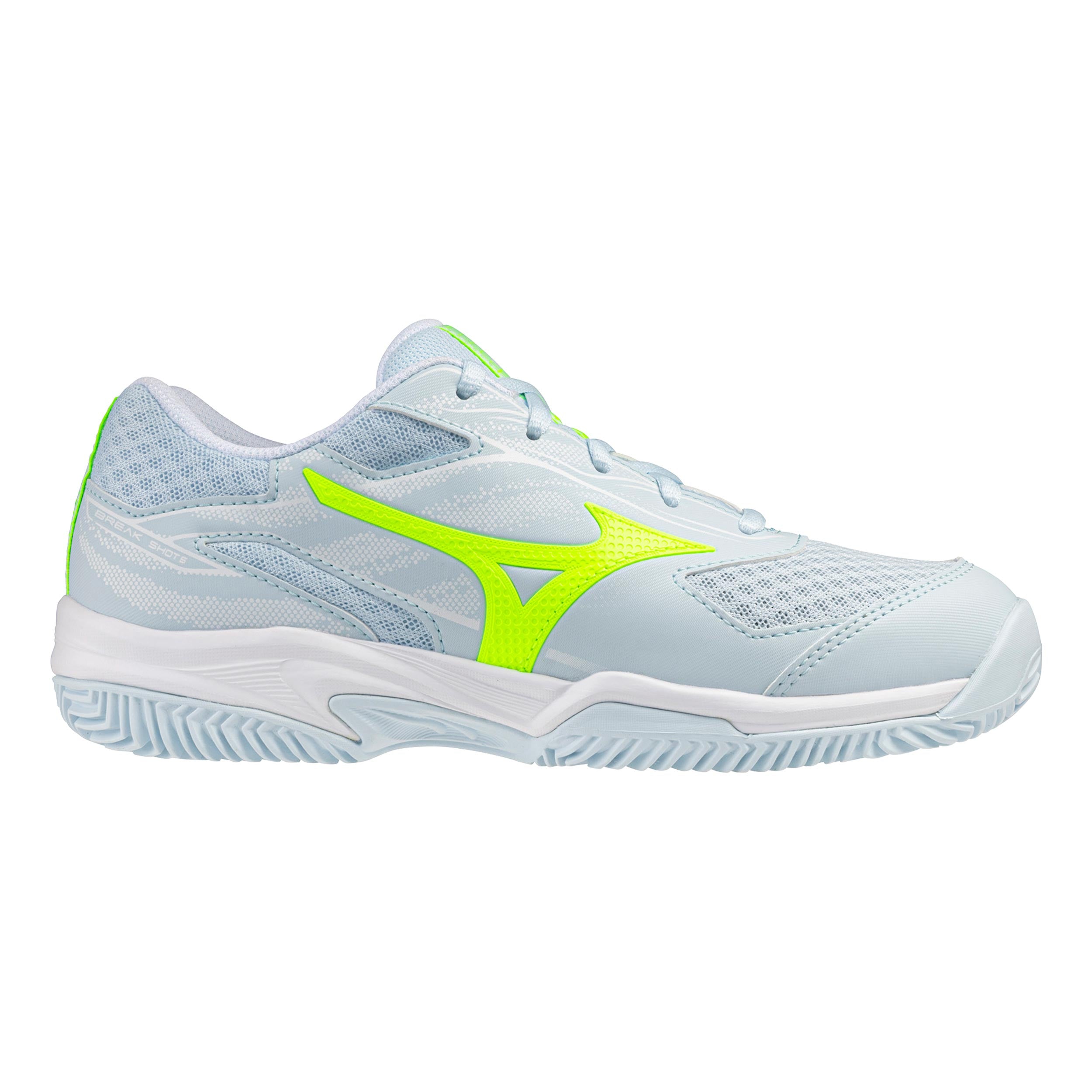 Mizuno Break Shot 5 Allcourtschuh Damen-weiß, neongelb