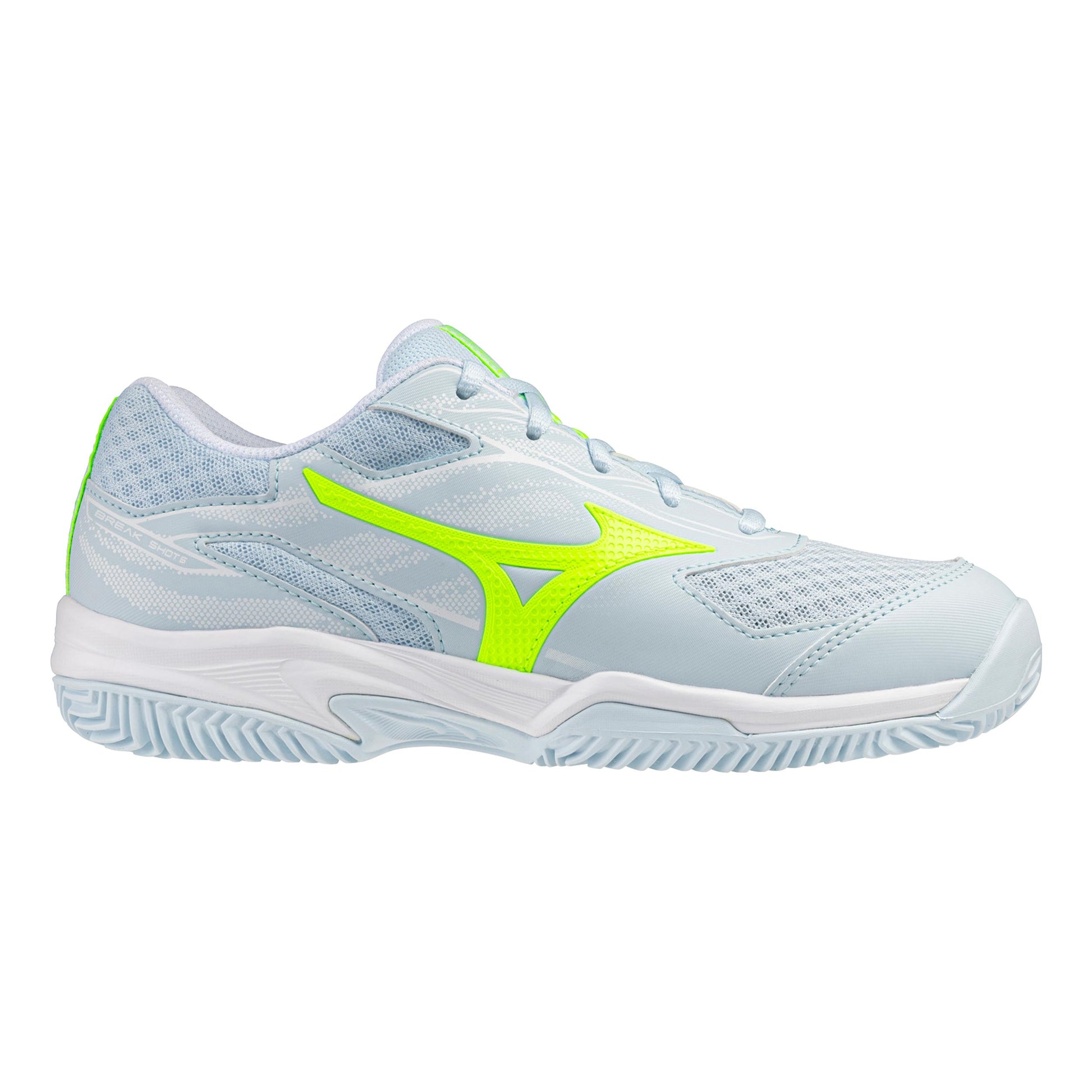 Mizuno Break Shot 5 Allcourtschuh Damen-weiß, neongelb