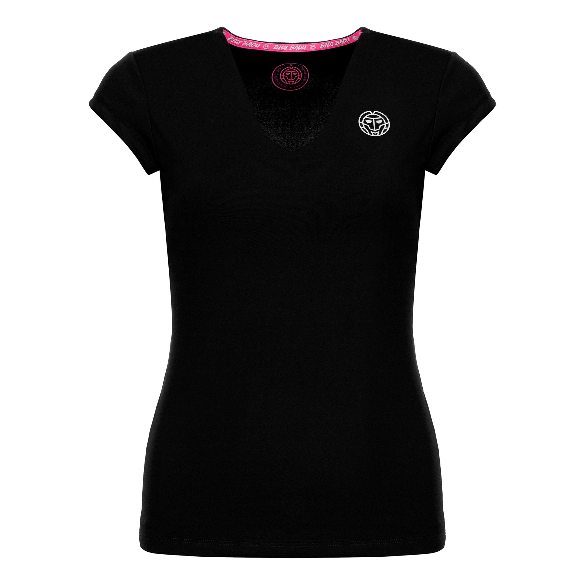 BIDI BADU Bella 2.0 Tech V-Neck T-Shirt Damen - schwarz, weiß