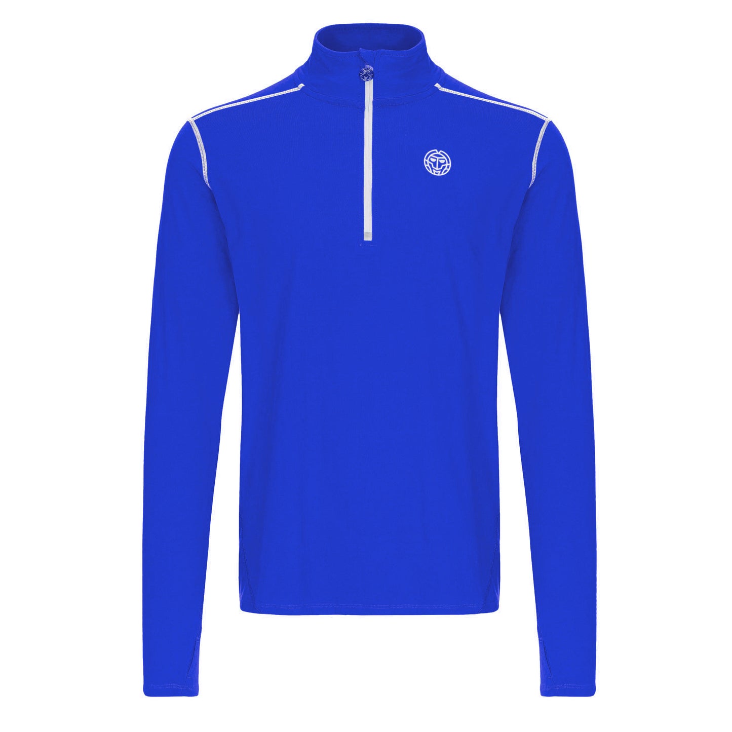 BIDI BADU Zac Tech Half Zip Longsleeve Herren-Blau,Weiß