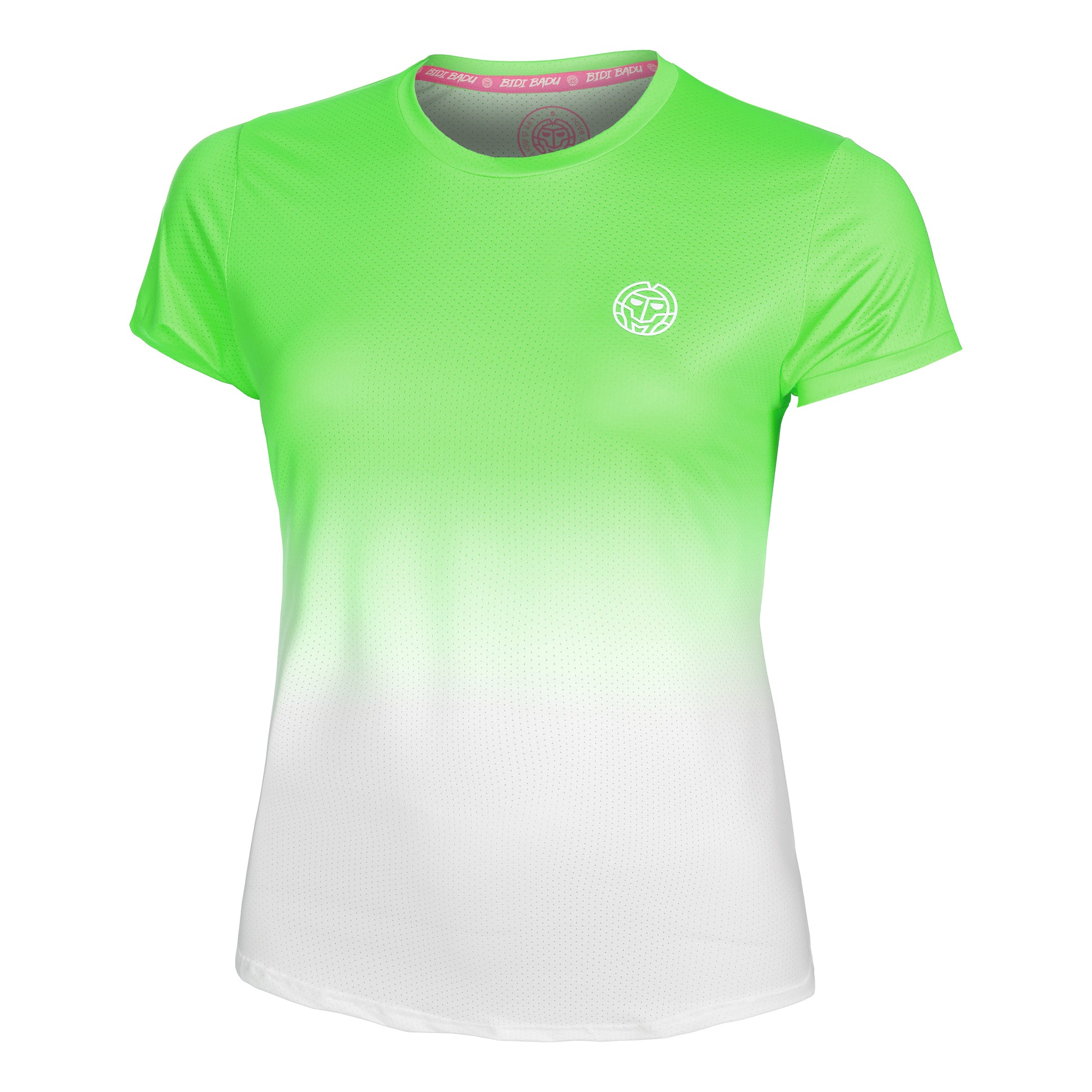 BIDI BADU Crew Gradiant T-Shirt Damen-Neongrün,Weiß