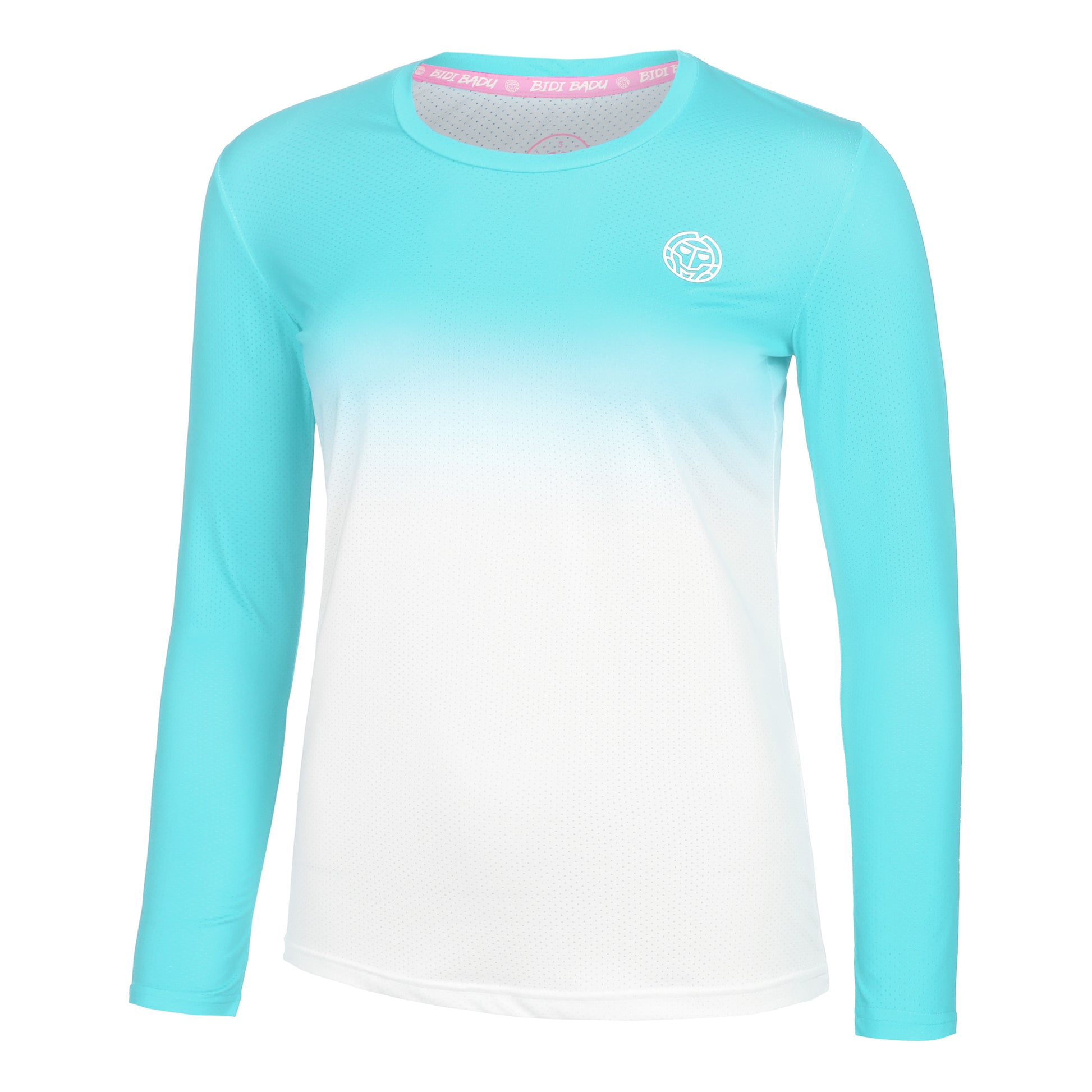 BIDI BADU Crew Gradiant Longsleeve Damen-Türkis,Weiß