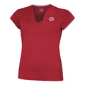 Crew V-Neck T-Shirt Damen - dunkelrot,