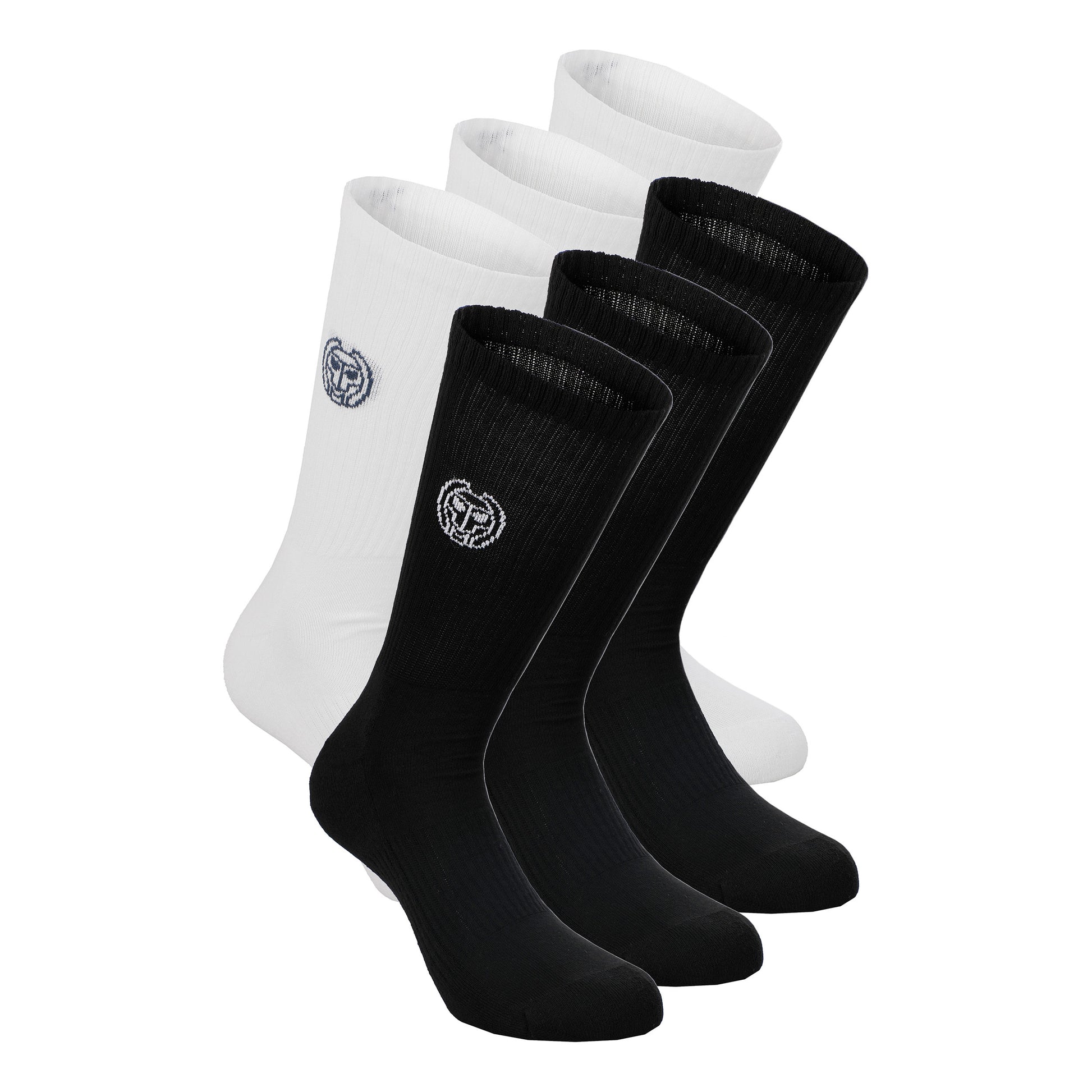 BIDI BADU Don Carlito XXL Crew Move Sportsocken 6er Pack-Schwarz,Weiß