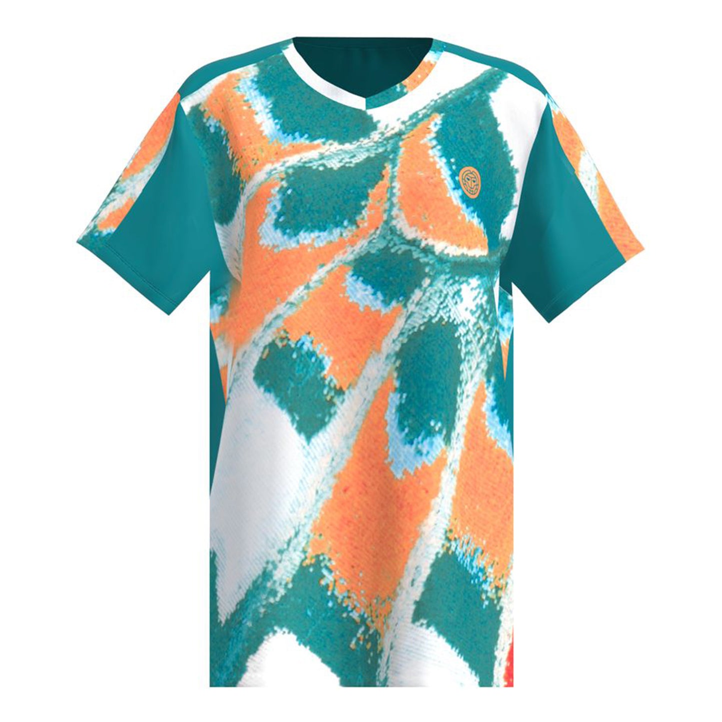 BIDI BADU Melbourne 2025 V-Neck T-Shirt Herren-Petrol,Orange
