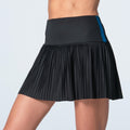 Racer Rib Pleated Rock Damen-Schwarz