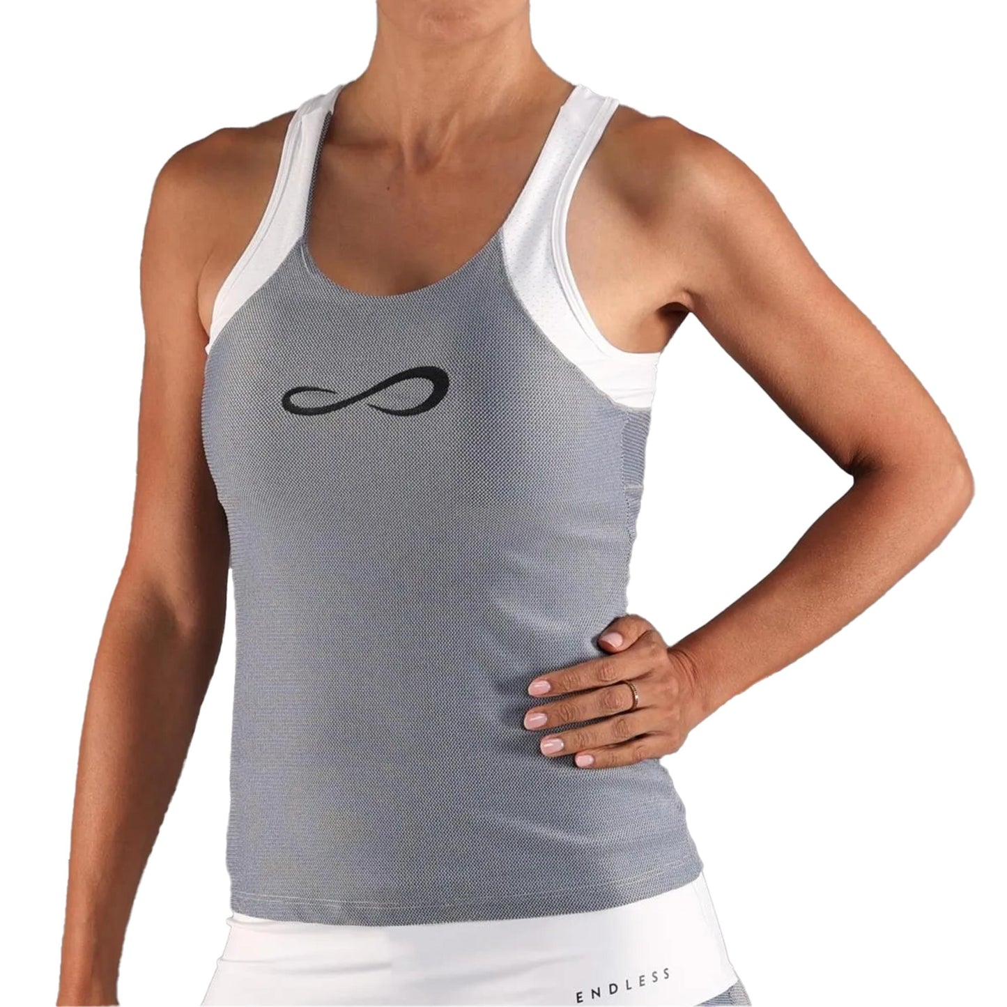 Endless Starlett Tank-Top Damen - silber, weiß