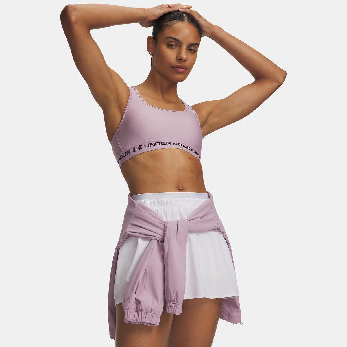 Under Armour Crossback Middle Sport-BH Damen - berry, violett